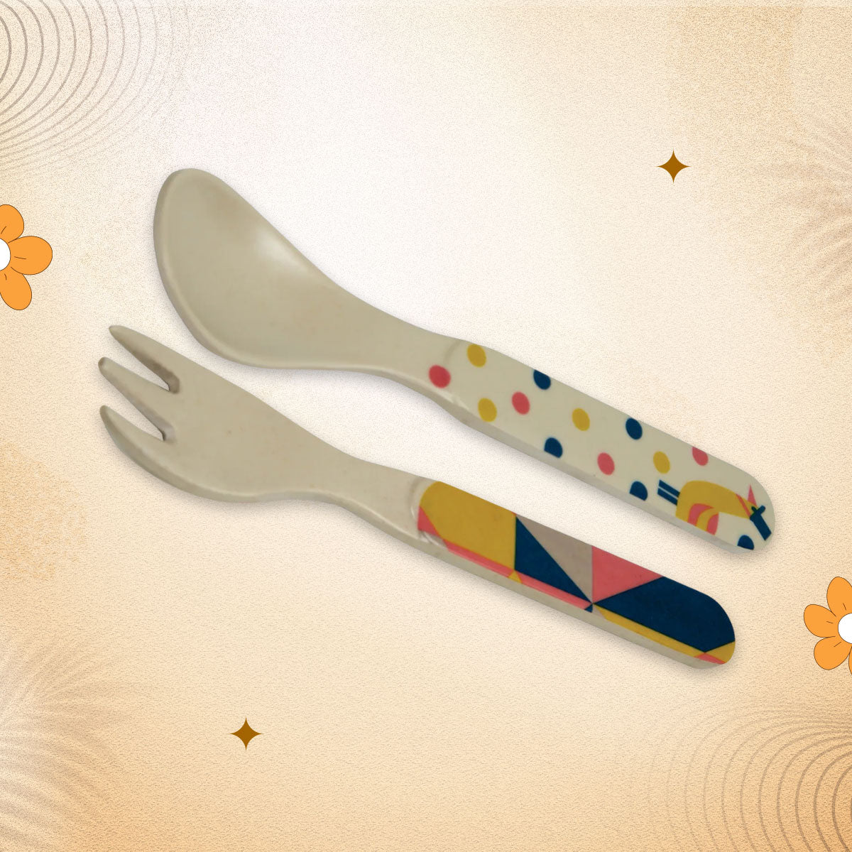 2-Piece Kids Feeding Set (Spoon and Fork)- Kukoo The Horsemen