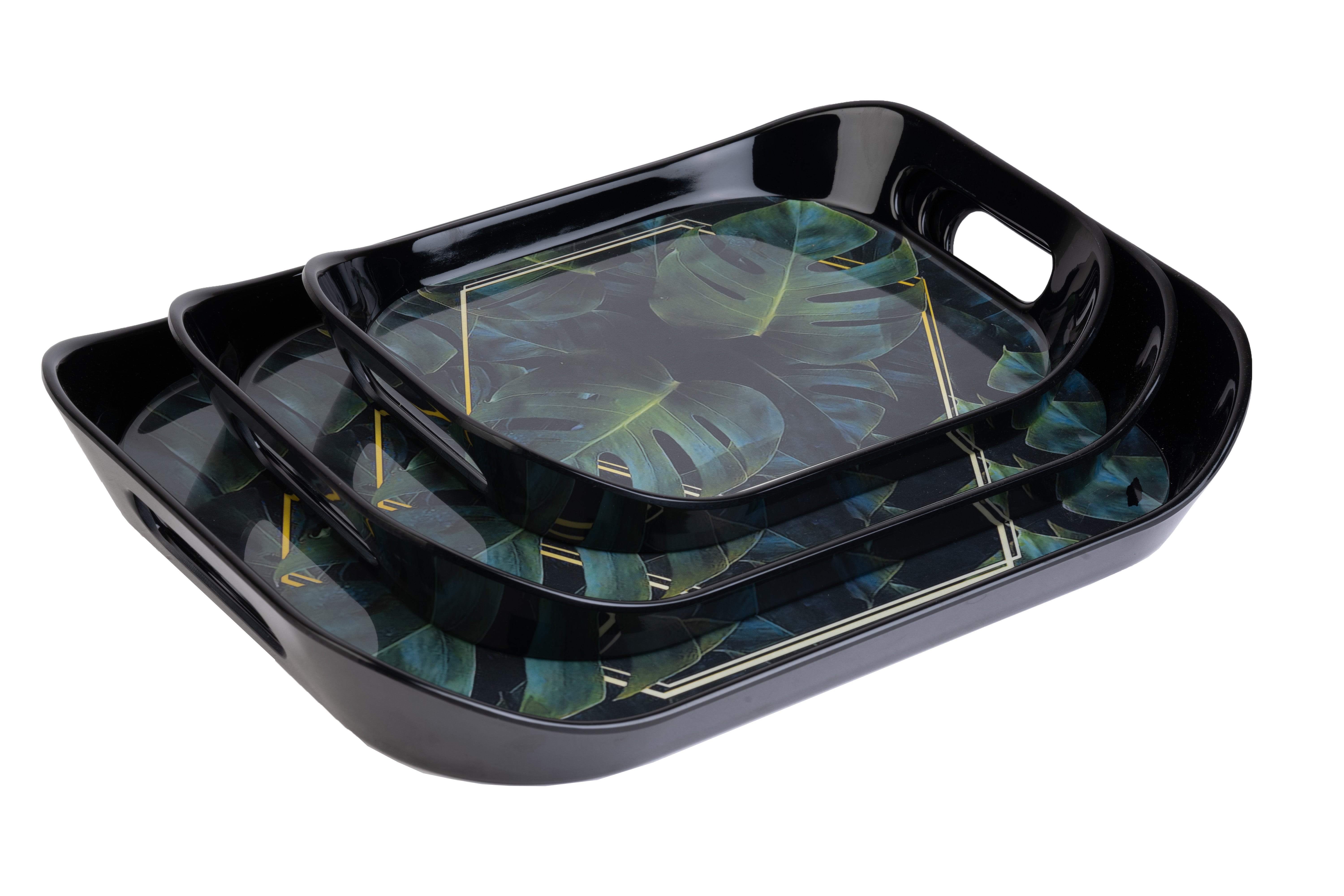 Stehlen 100% Pure melamine Era Tray  - Set of 3 HAWAII LEAF