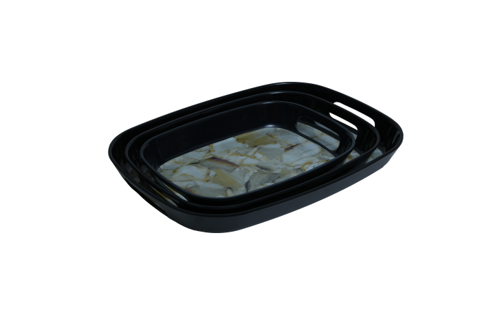 Stehlen 100% Pure melamine Handy Tray- Set of 3 Reflection