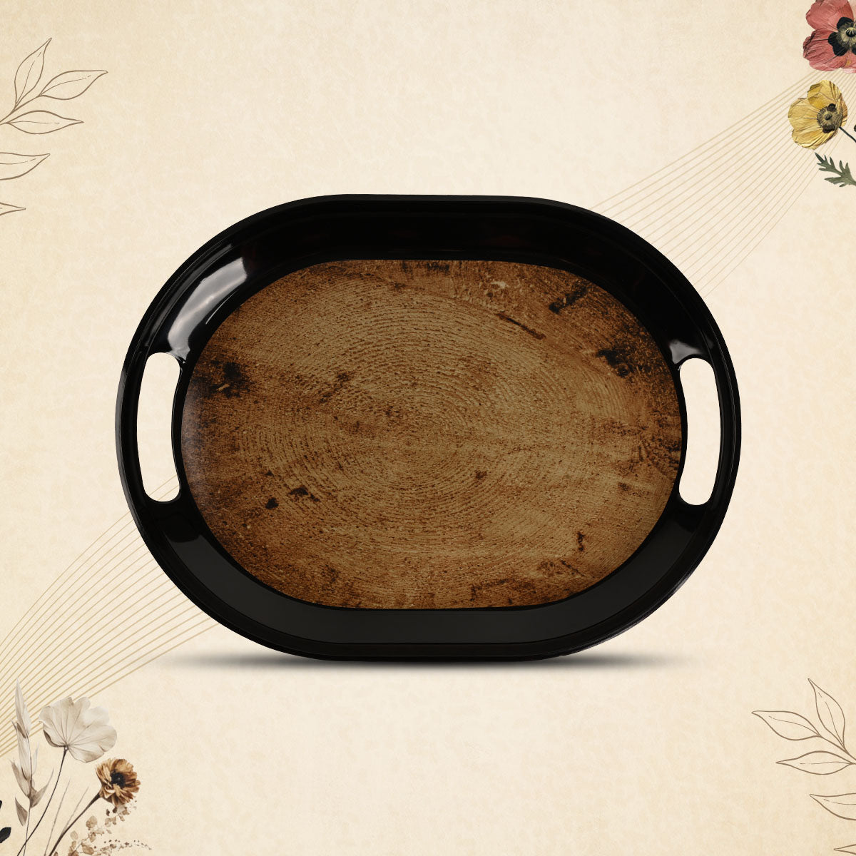 Stehlen 100% Pure melamine Slant Tray - Walnut Set of 3