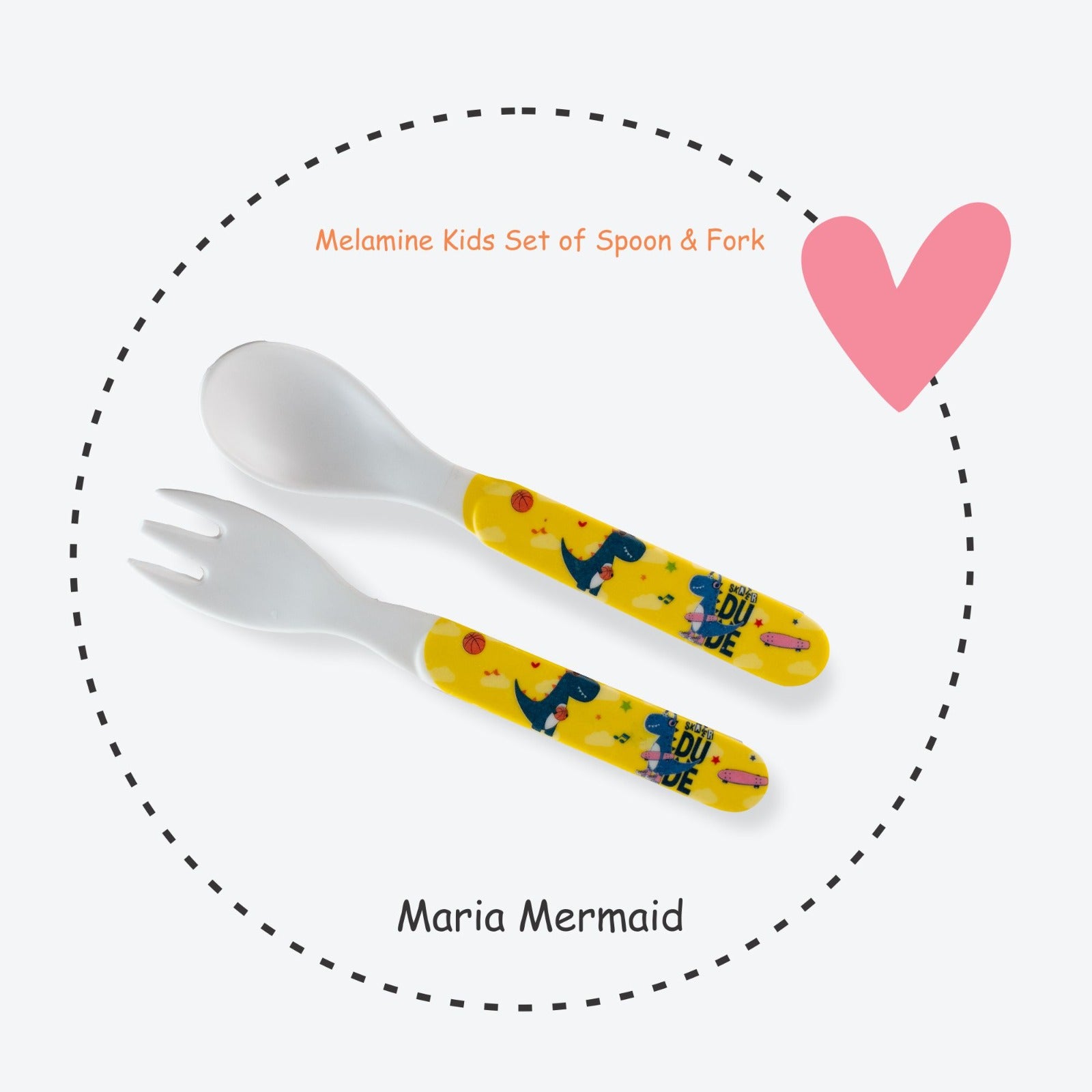 2-Piece Kids Feeding Set (Spoon and Fork) - Maria Mermaid