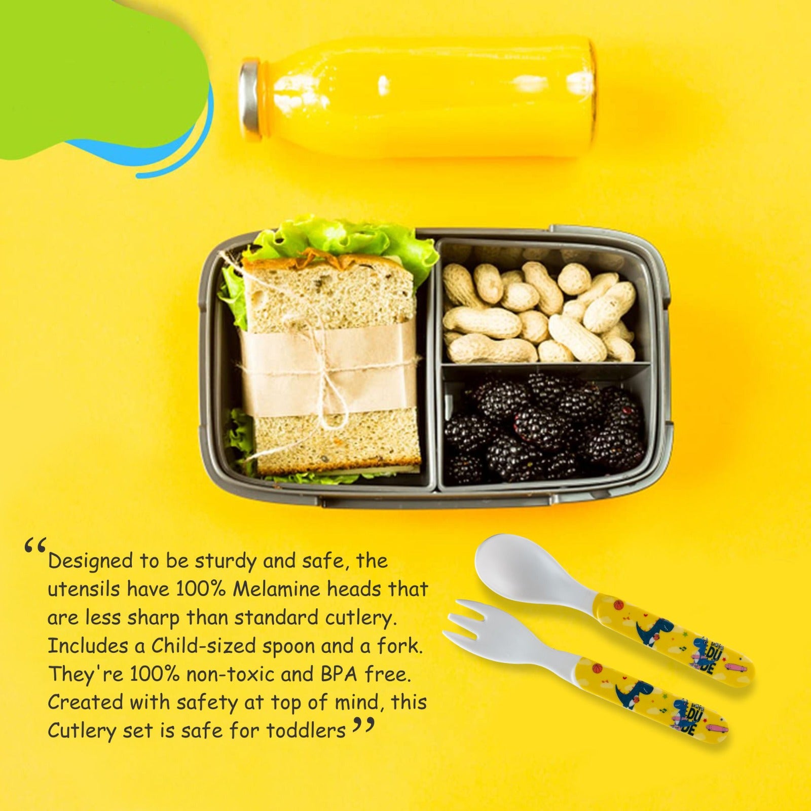 2-Piece Kids Feeding Set (Spoon and Fork) - Maria Mermaid