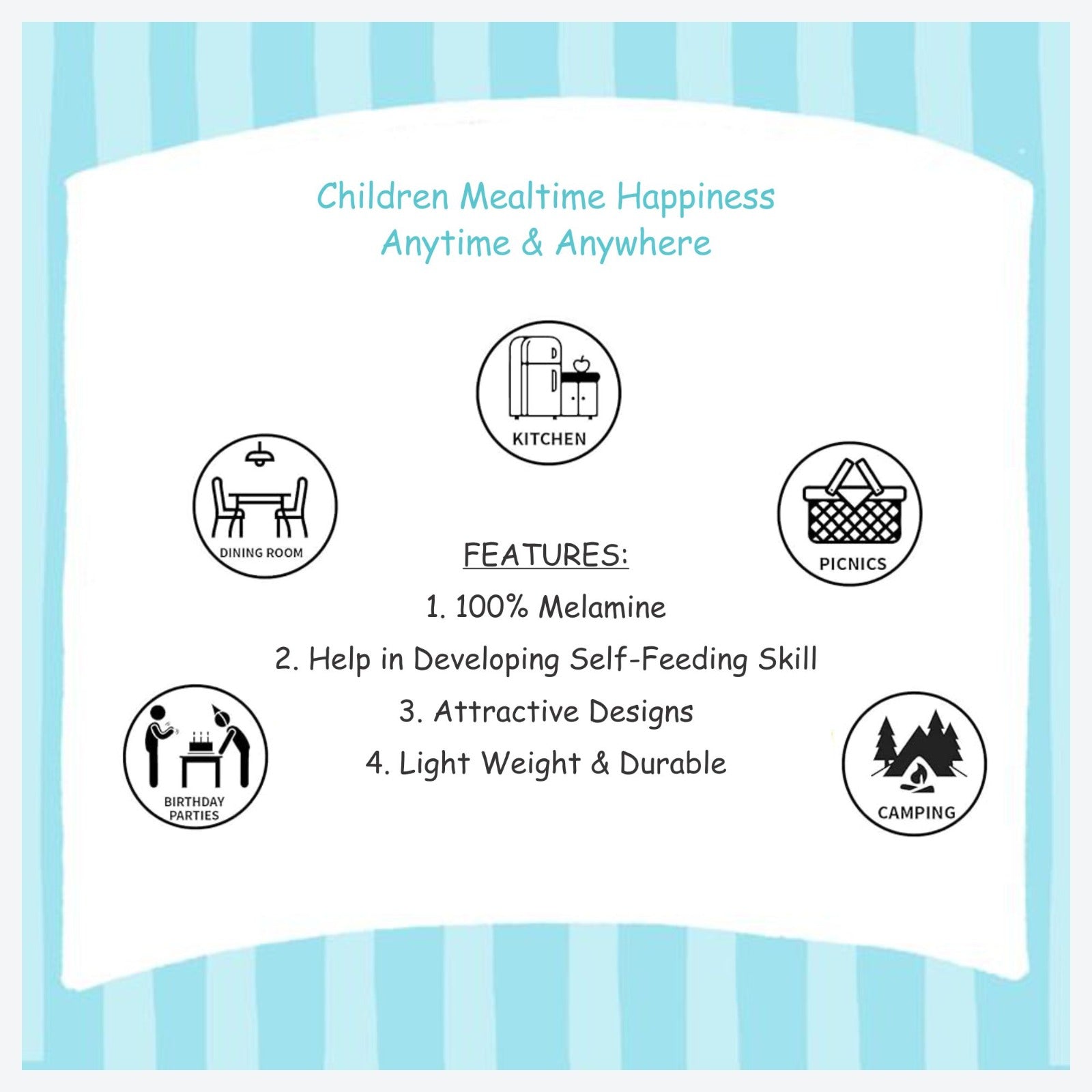 Stehlen Dinnerware, Dinner Plates, 3 Partition Plates - Blue Unicorn