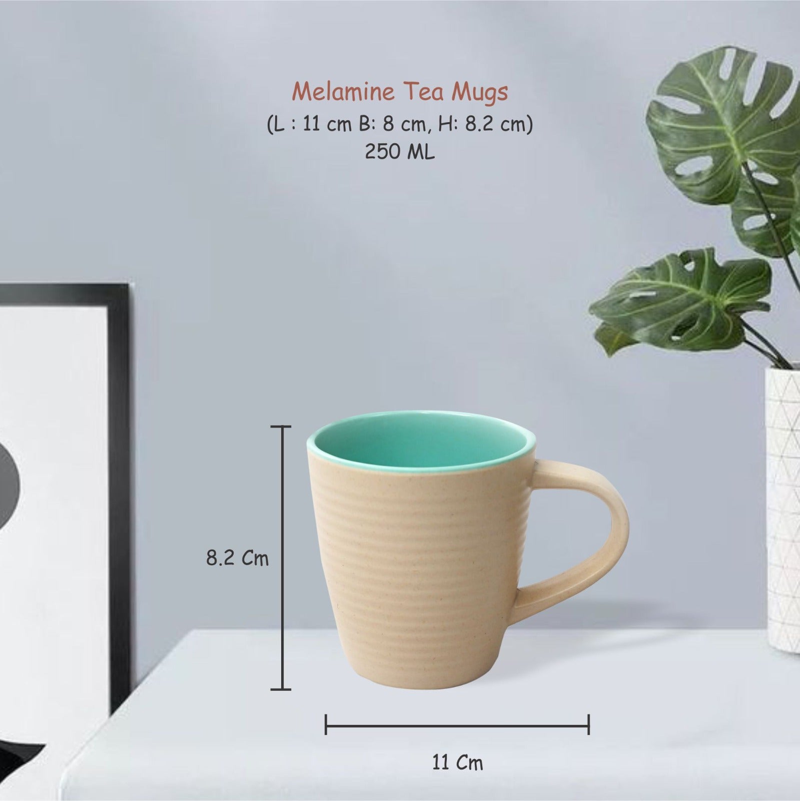 Stehlen 100% Pure melamine Tea Mugs- Beige