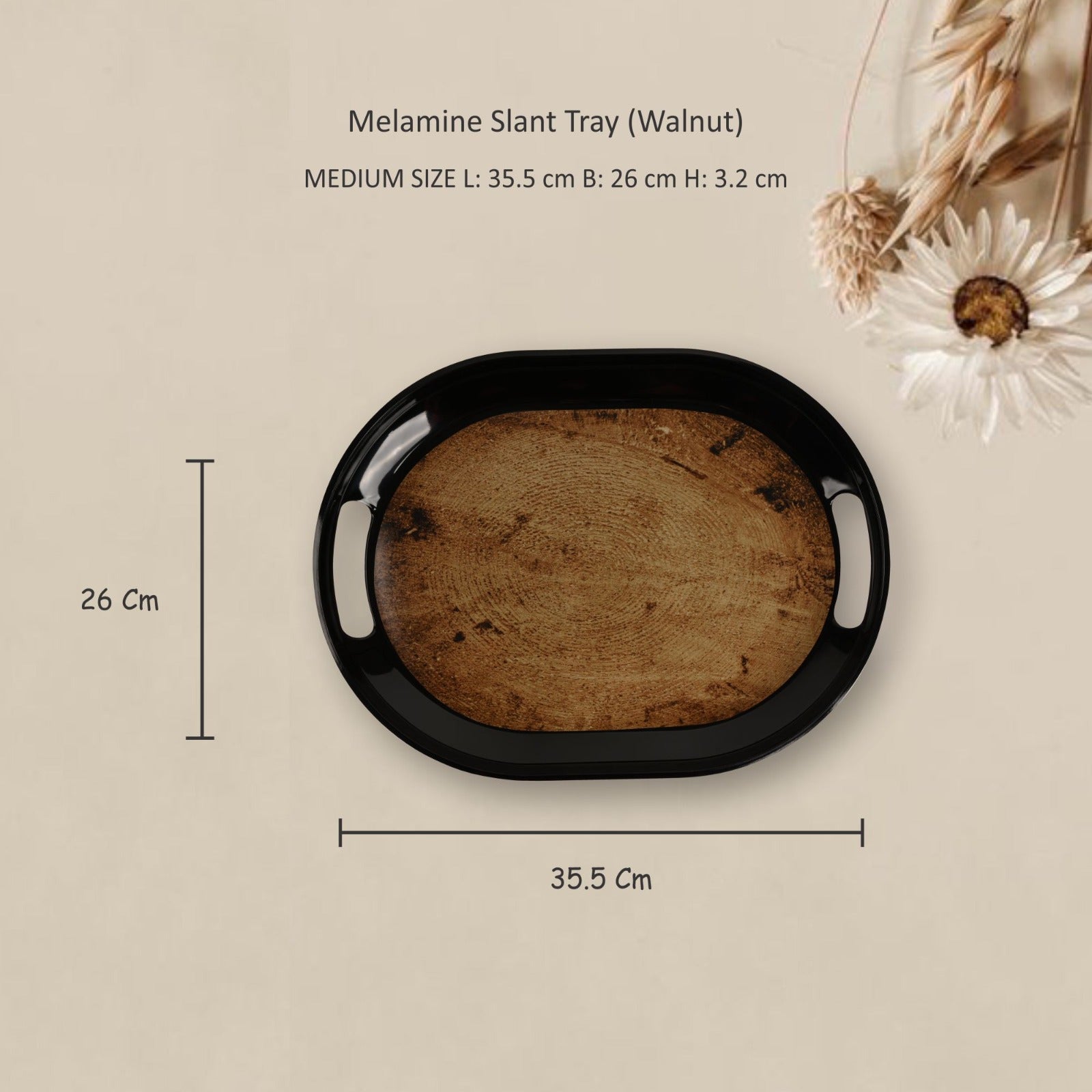 Stehlen 100% Pure melamine Slant Tray- Walnut