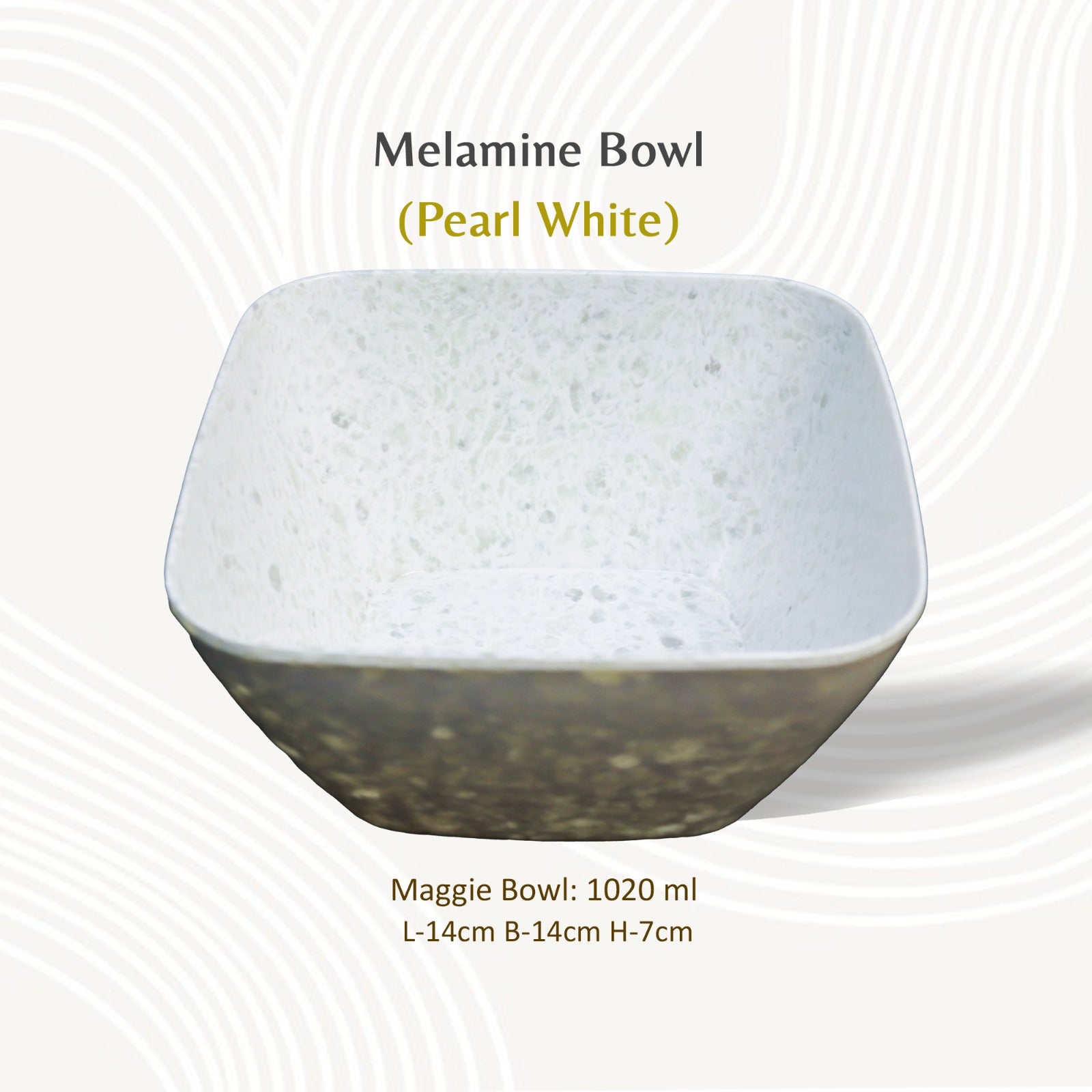 Stehlen 100% Pure melamine Square Maggie Bowl - Pearl White