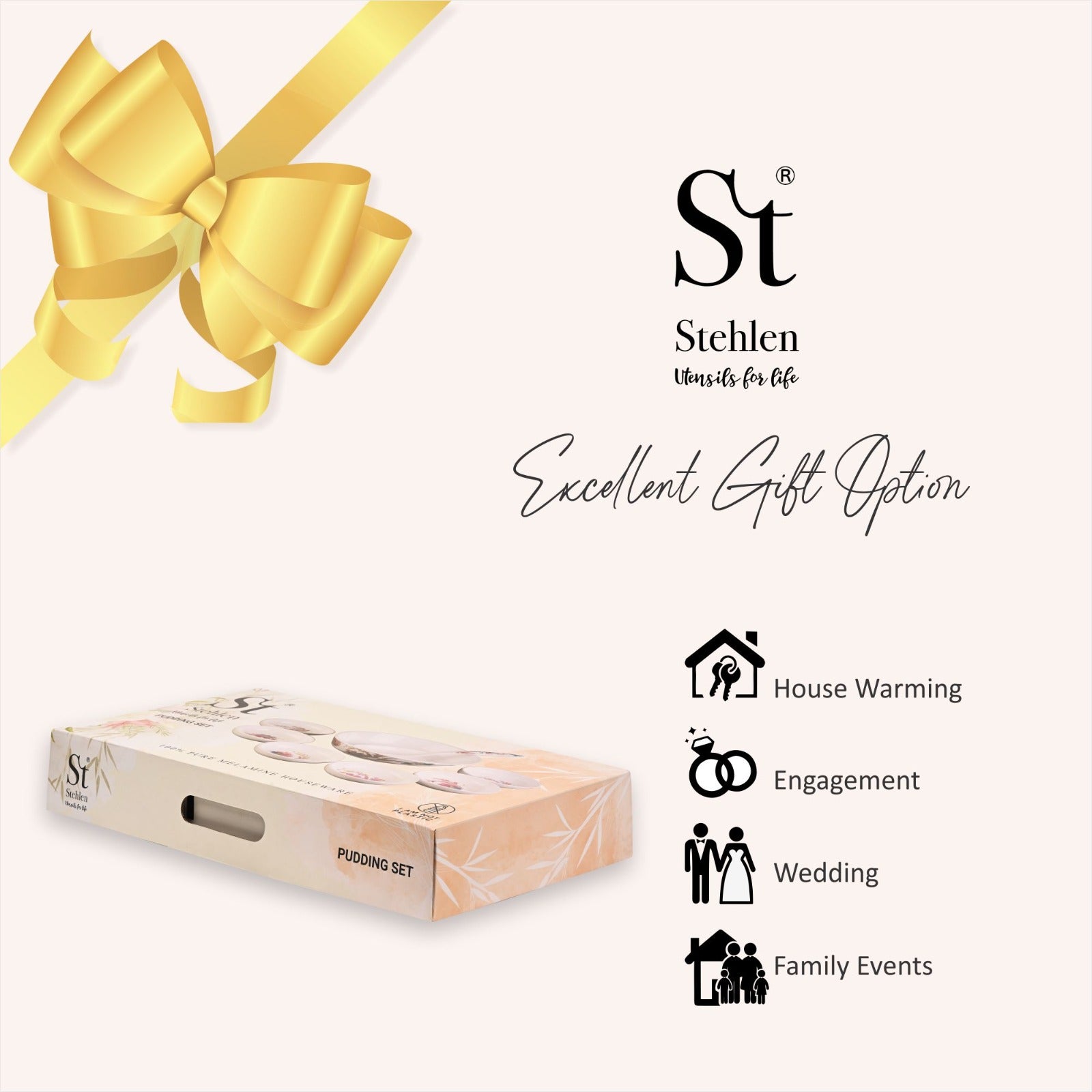 Stehlen 100% Pure melamine 8 pcs Pudding Set  - Moroccan