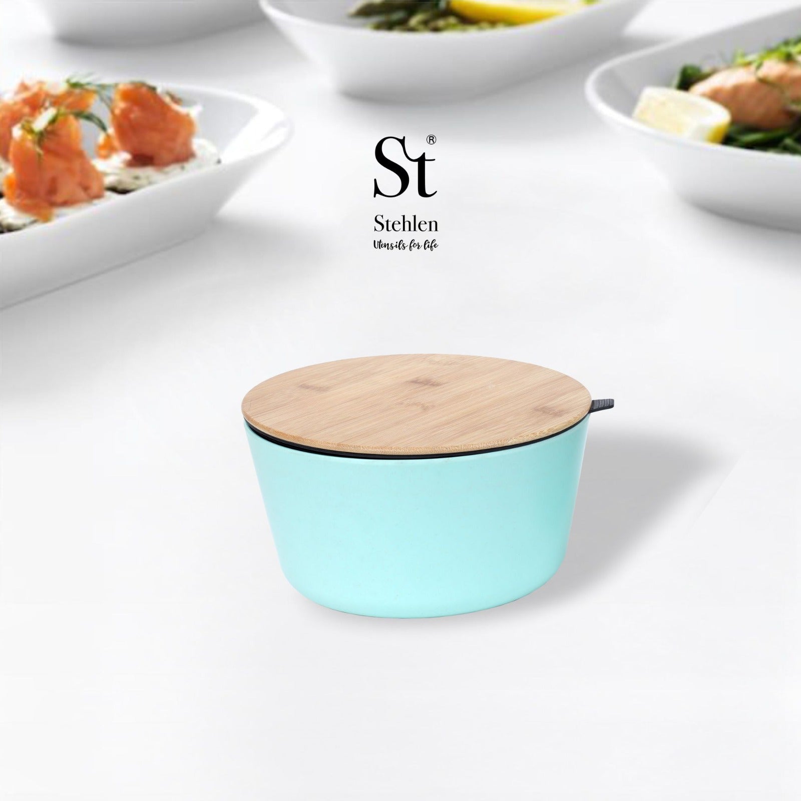 Stehlen 100% Pure melamine Wooden Jars- Light Green