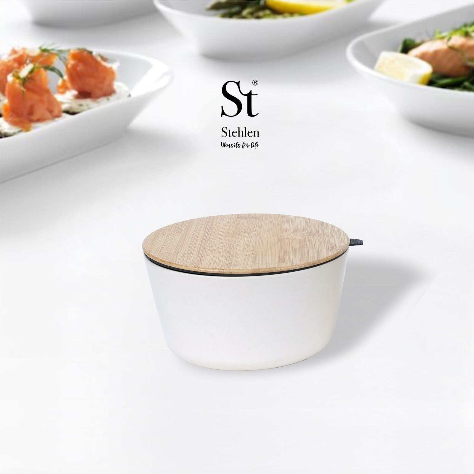 Stehlen 100% Pure melamine Set Of 3 Stock and Seal- Beige