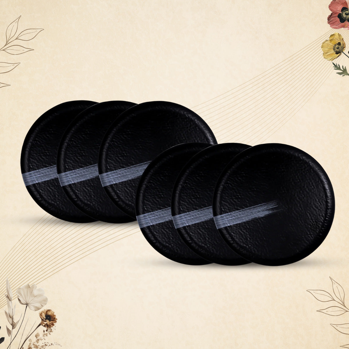 Stehlen Donna Hammered Dinnerware, Pure melamine, Kitchen Set for home- White Stripe