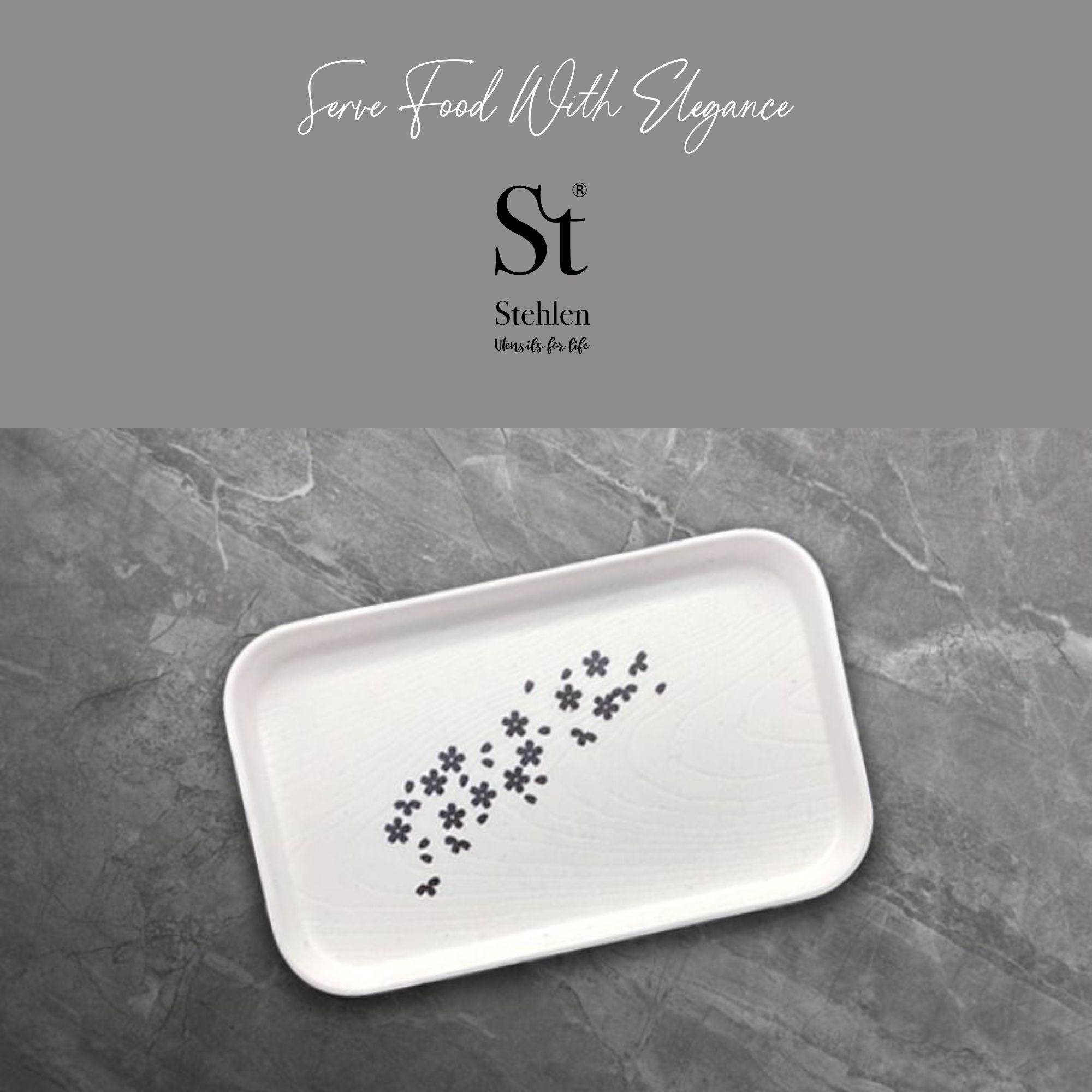 Stehlen 100% Pure melamine Xen Tray- Ebony Jasmine