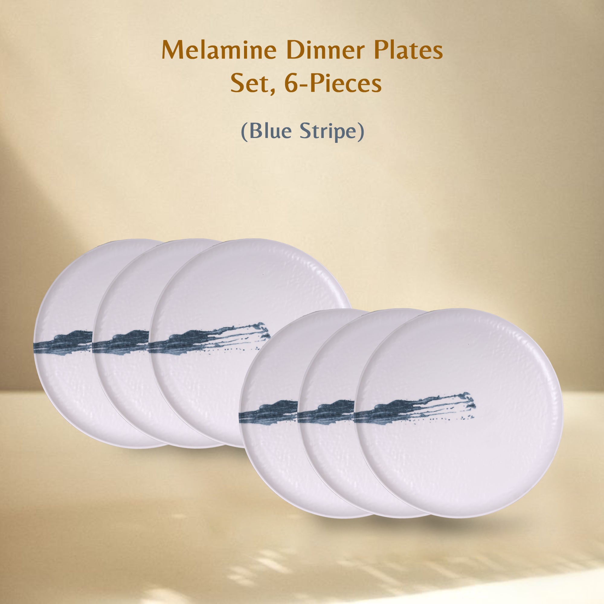 Stehlen Donna Hammered Dinnerware, Pure melamine, Kitchen Set for home- Blue Stripe