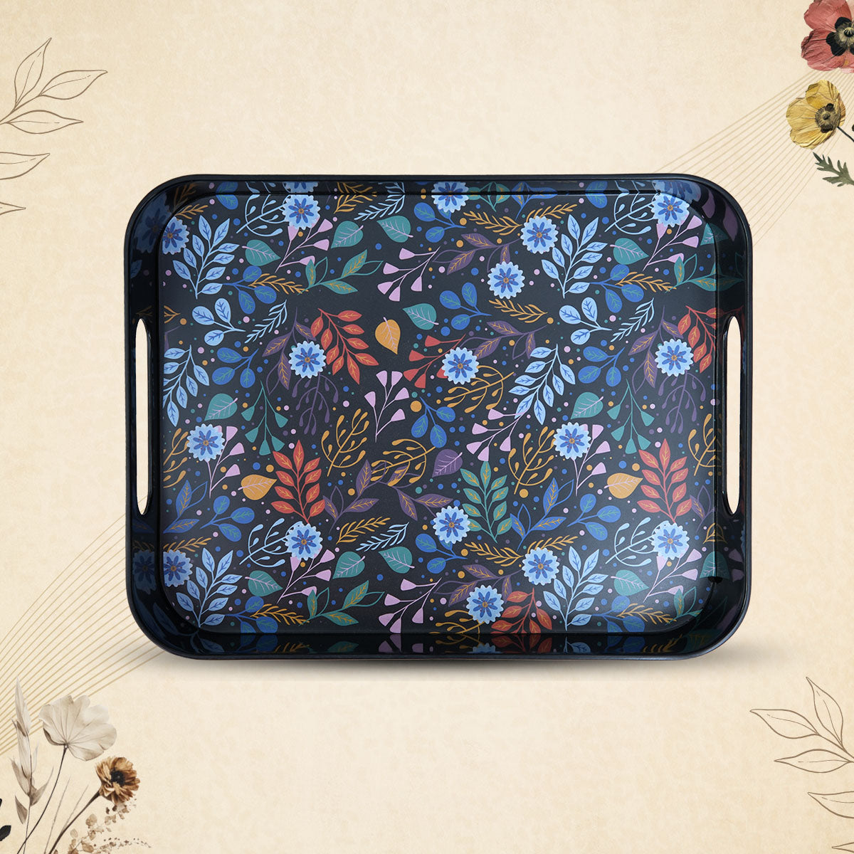 Stehlen 100% Pure melamine Block Tray- Cherry Blossom