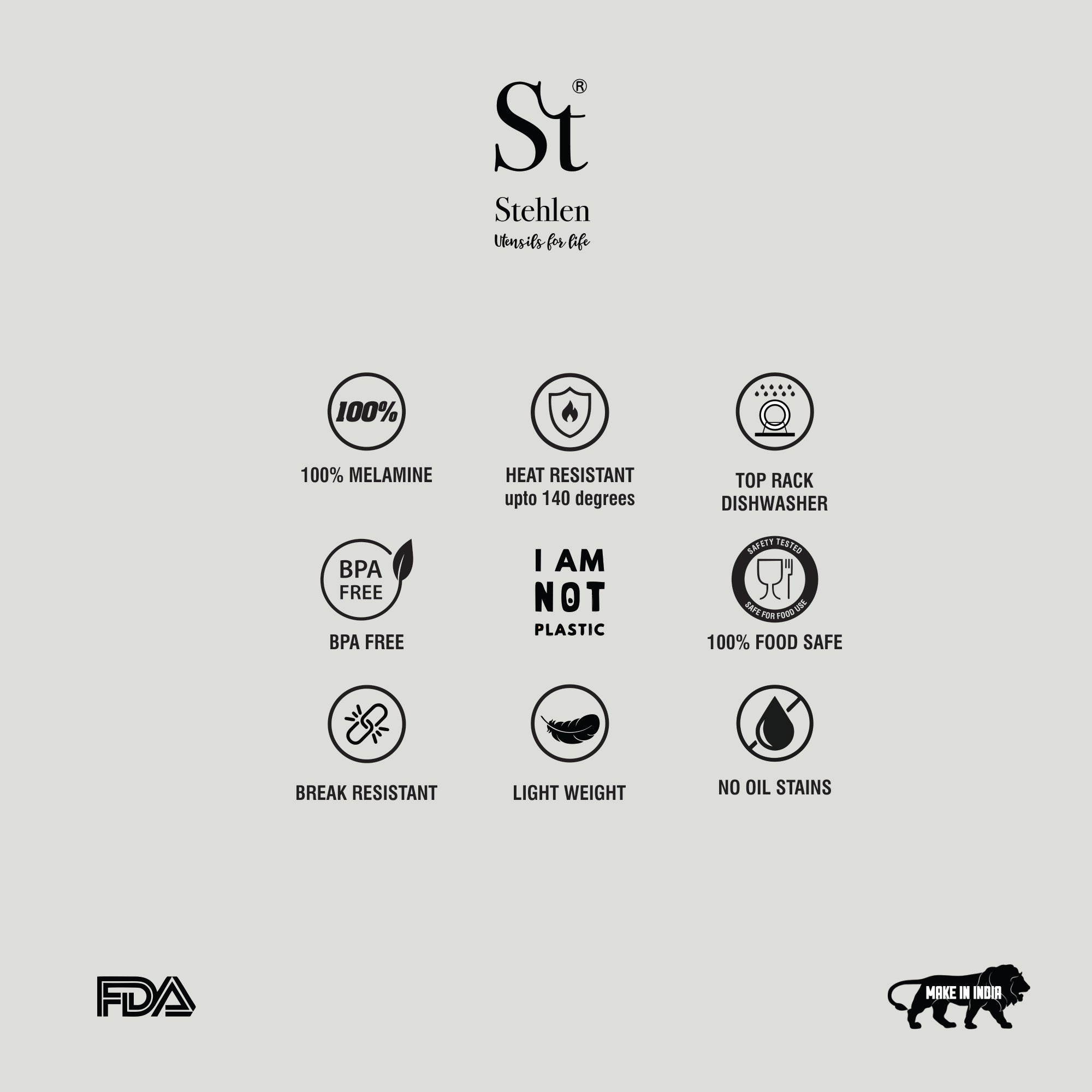 Stehlen 100% Pure melamine Pasta Plate- Pasta Design