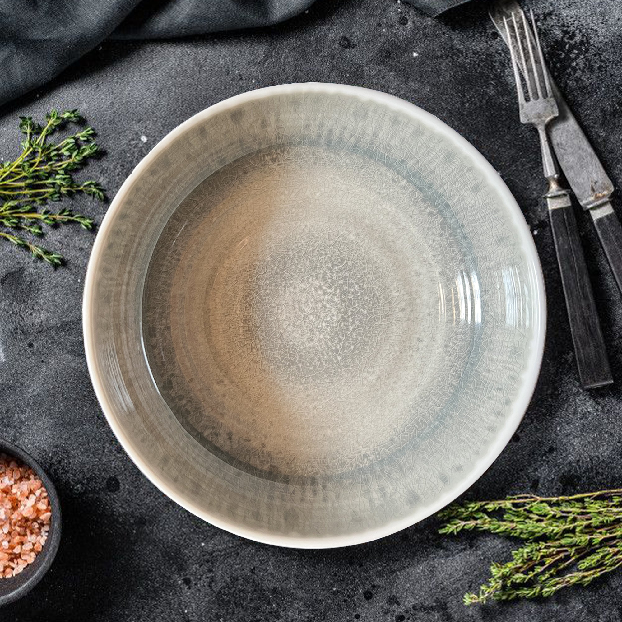 Stehlen 100% Pure melamine Ombre Dish Bowl- Carbon Grey