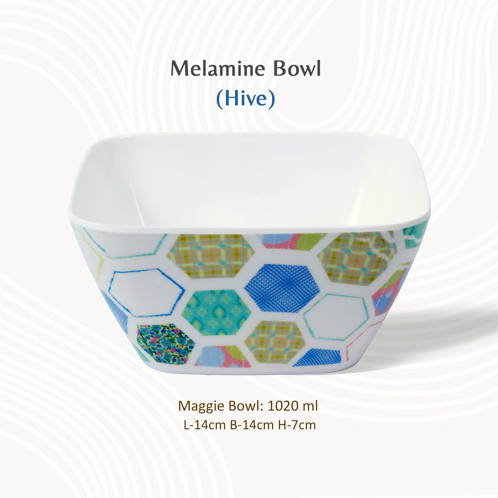 Stehlen 100% Pure melamine Square Maggie Bowl  - Hive