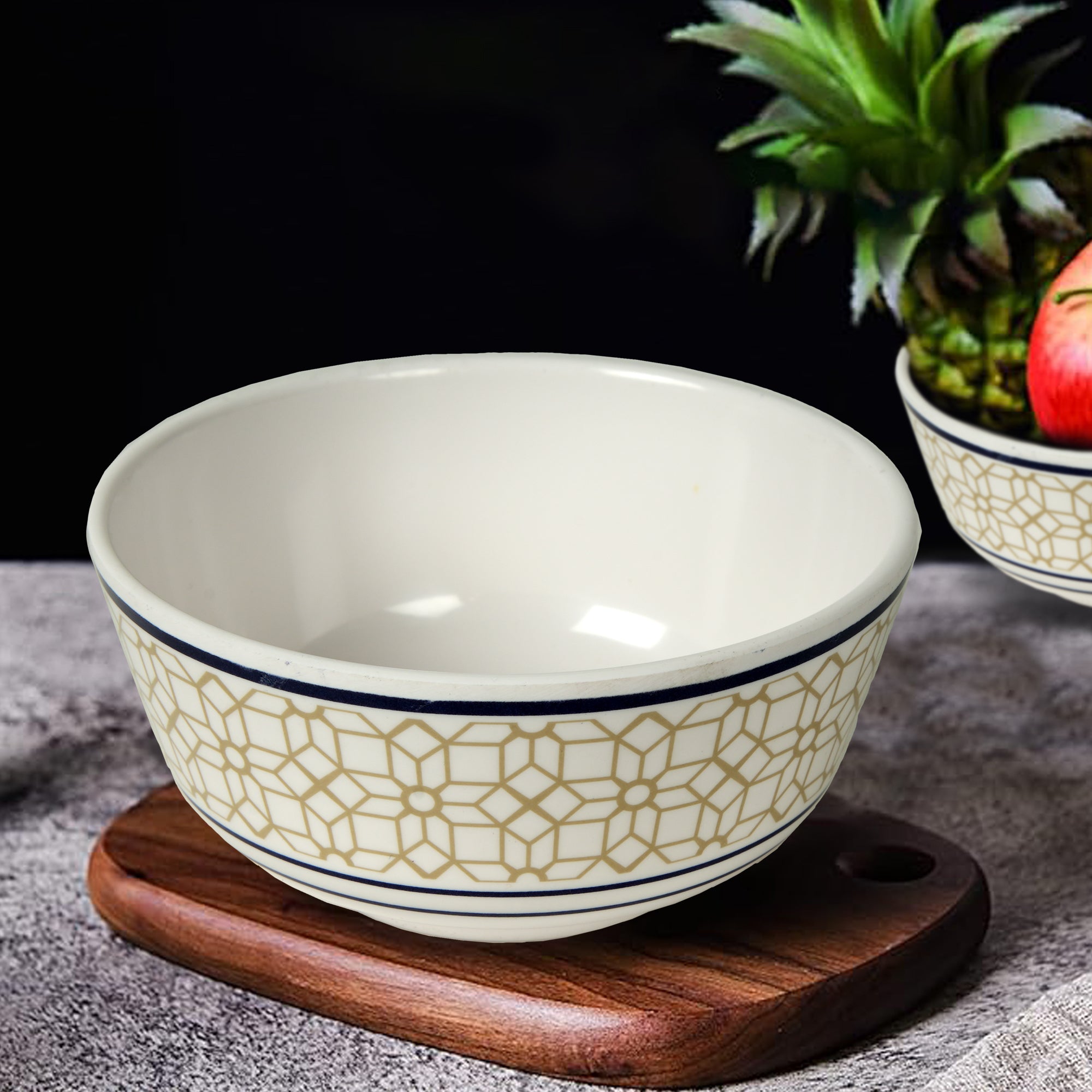 Stehlen Dinnerware, Pure melamine, Vintage, 6 Piece Vegetable Bowl, Kitchen Set for home- Cubic Yellow