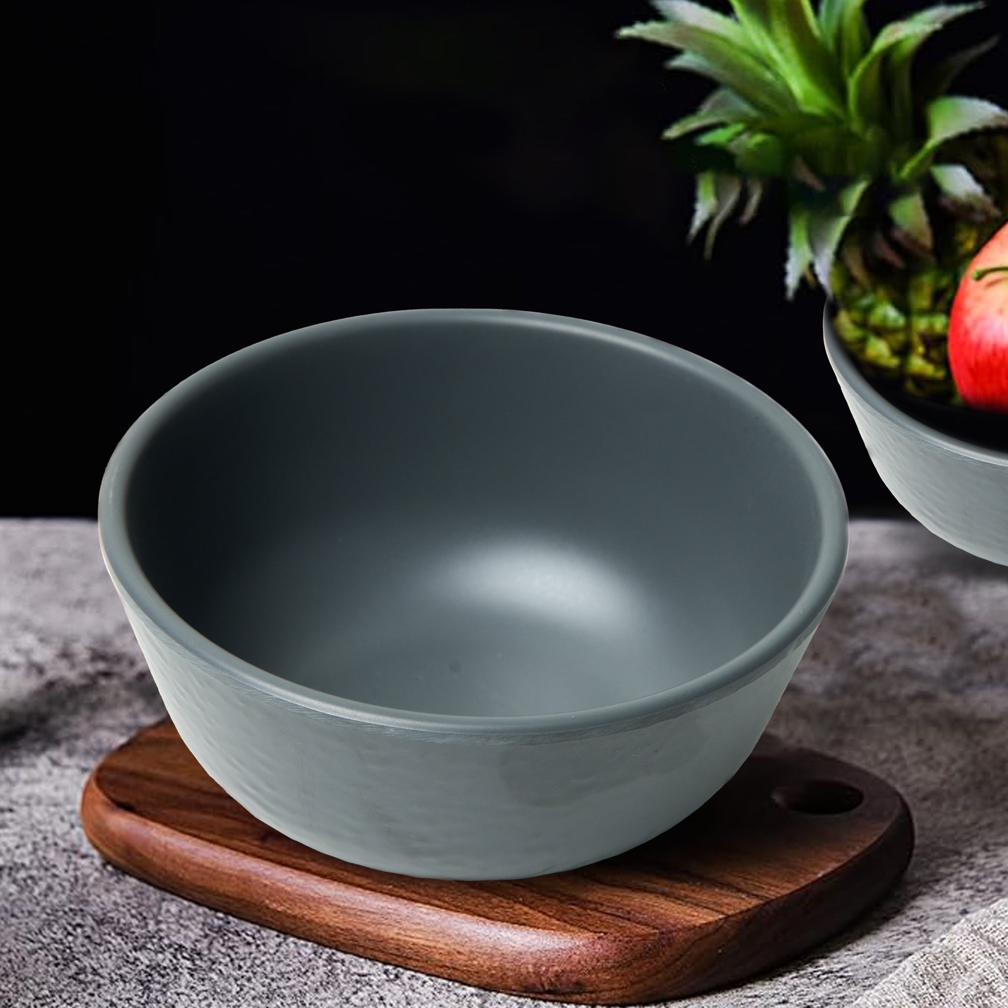 Stehlen Donna Hammered Dinnerware, Pure melamine, Kitchen Set for home- GRAY