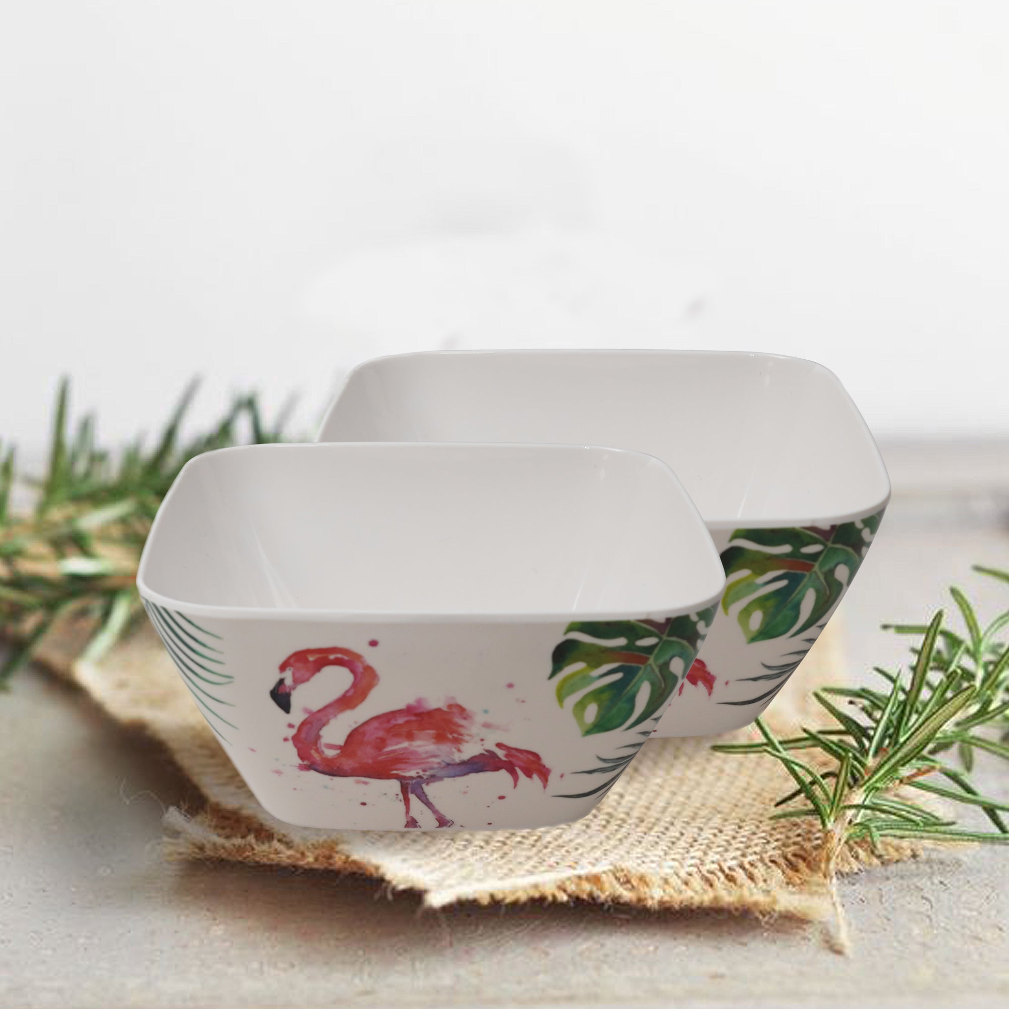 Stehlen 100% Pure melamine Square Maggie Bowl -Flamingo