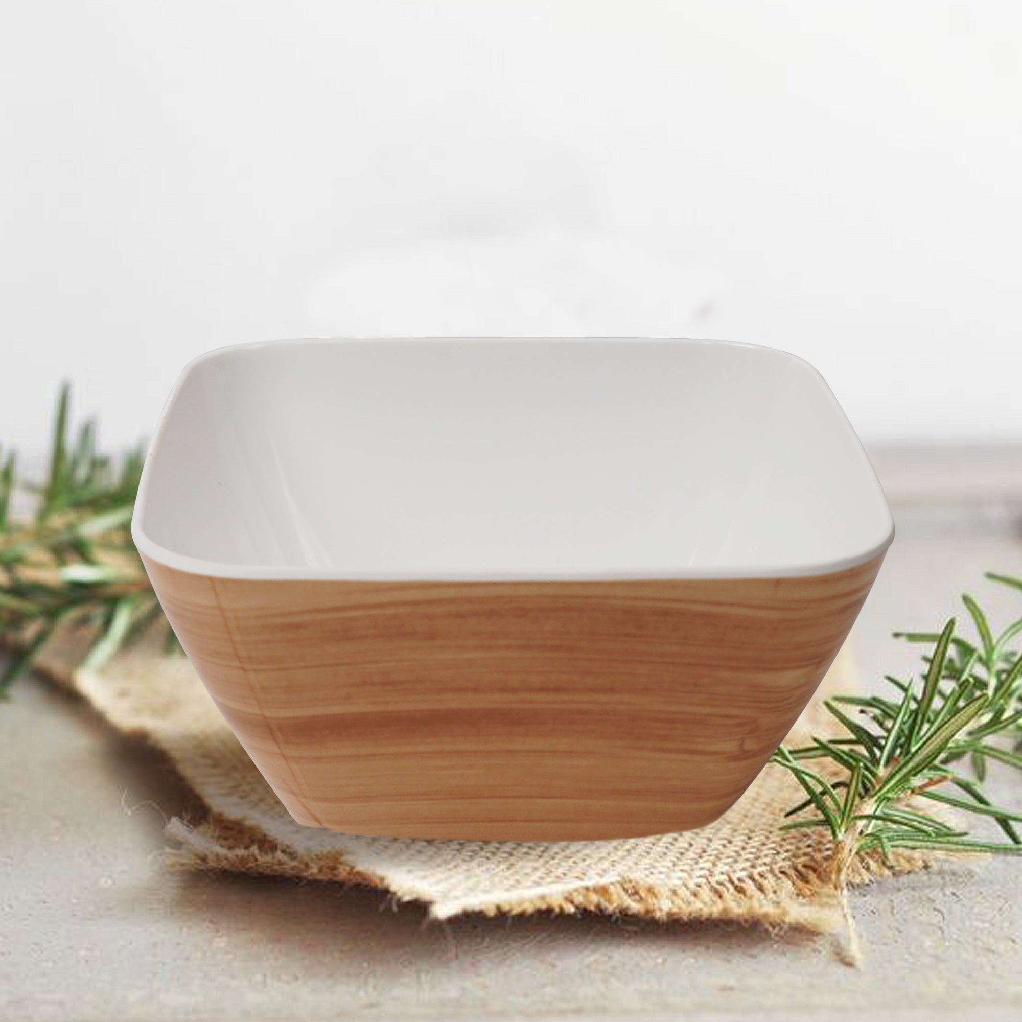 Stehlen 100% Pure melamine Square Maggie Bowl  - Wooden