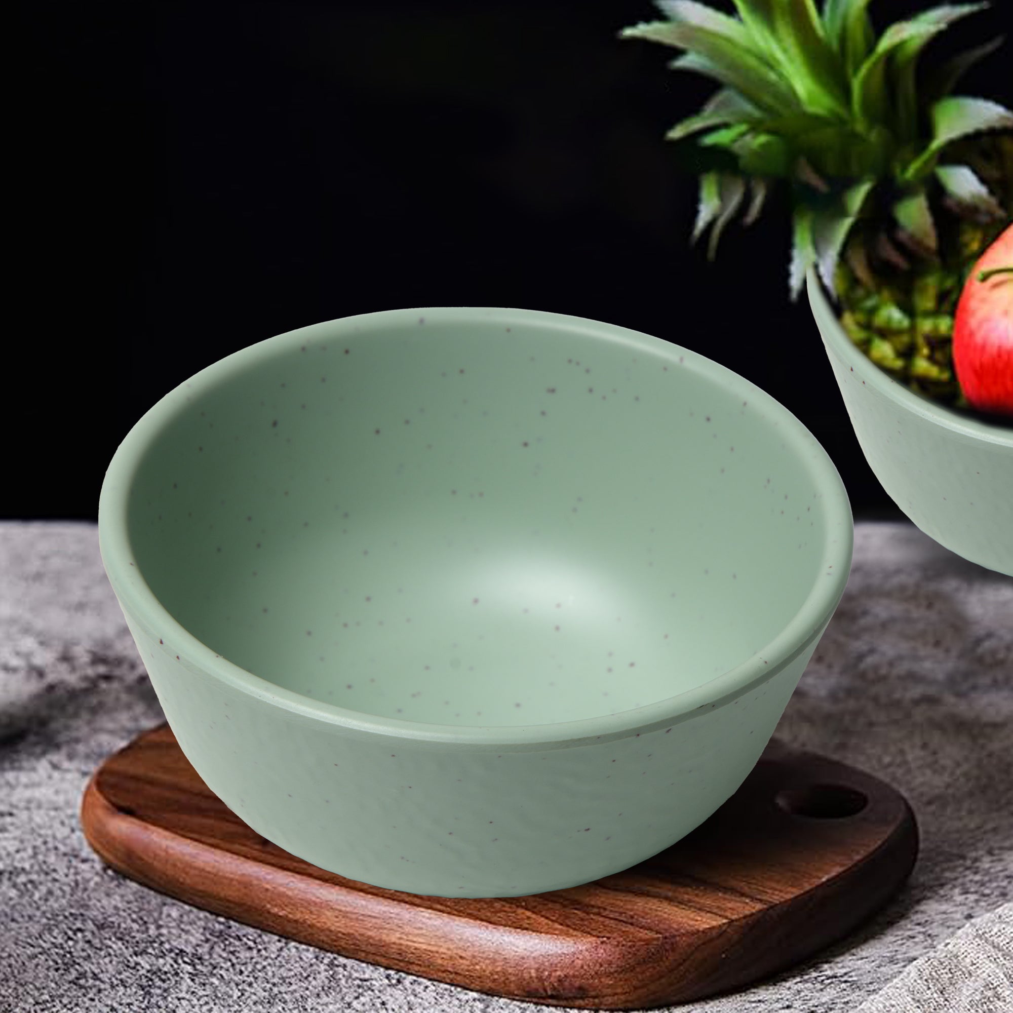 Stehlen Donna Hammered Dinnerware, Pure melamine, Kitchen Set for home- Green Dot