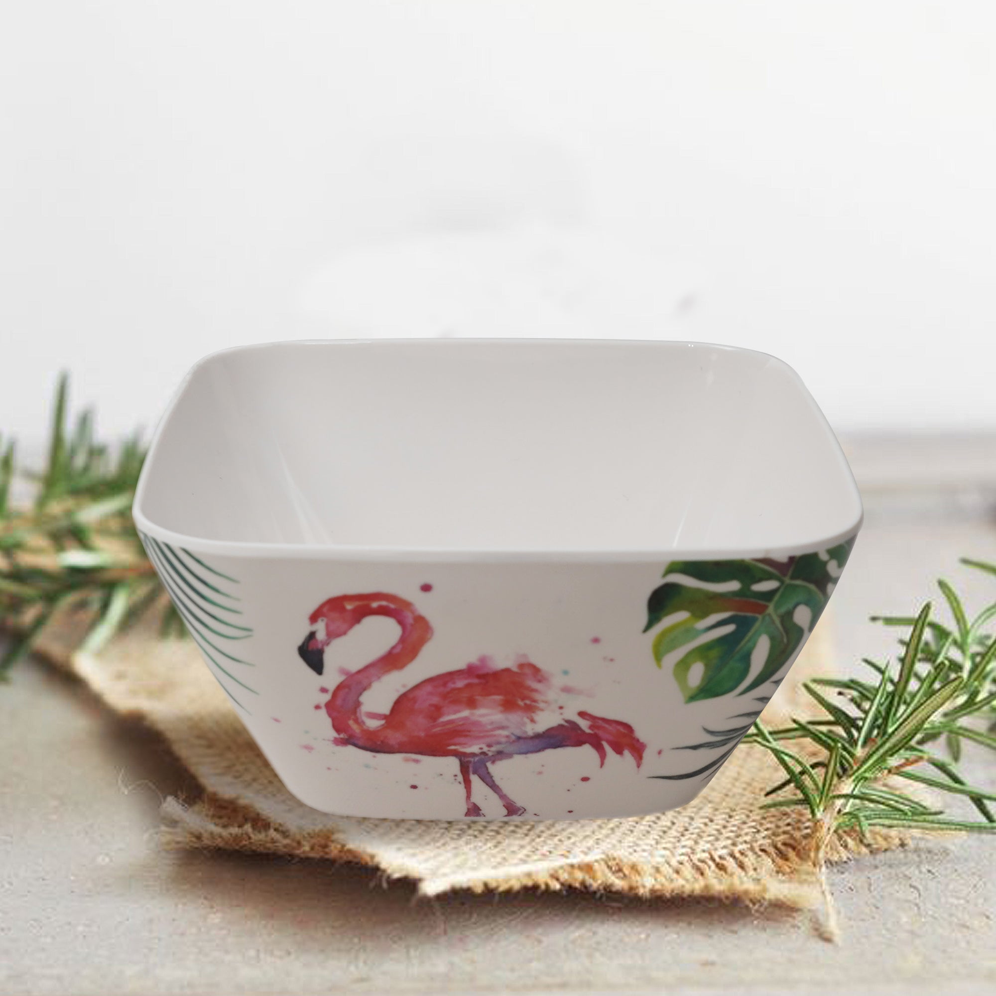 Stehlen 100% Pure melamine Square Maggie Bowl -Flamingo