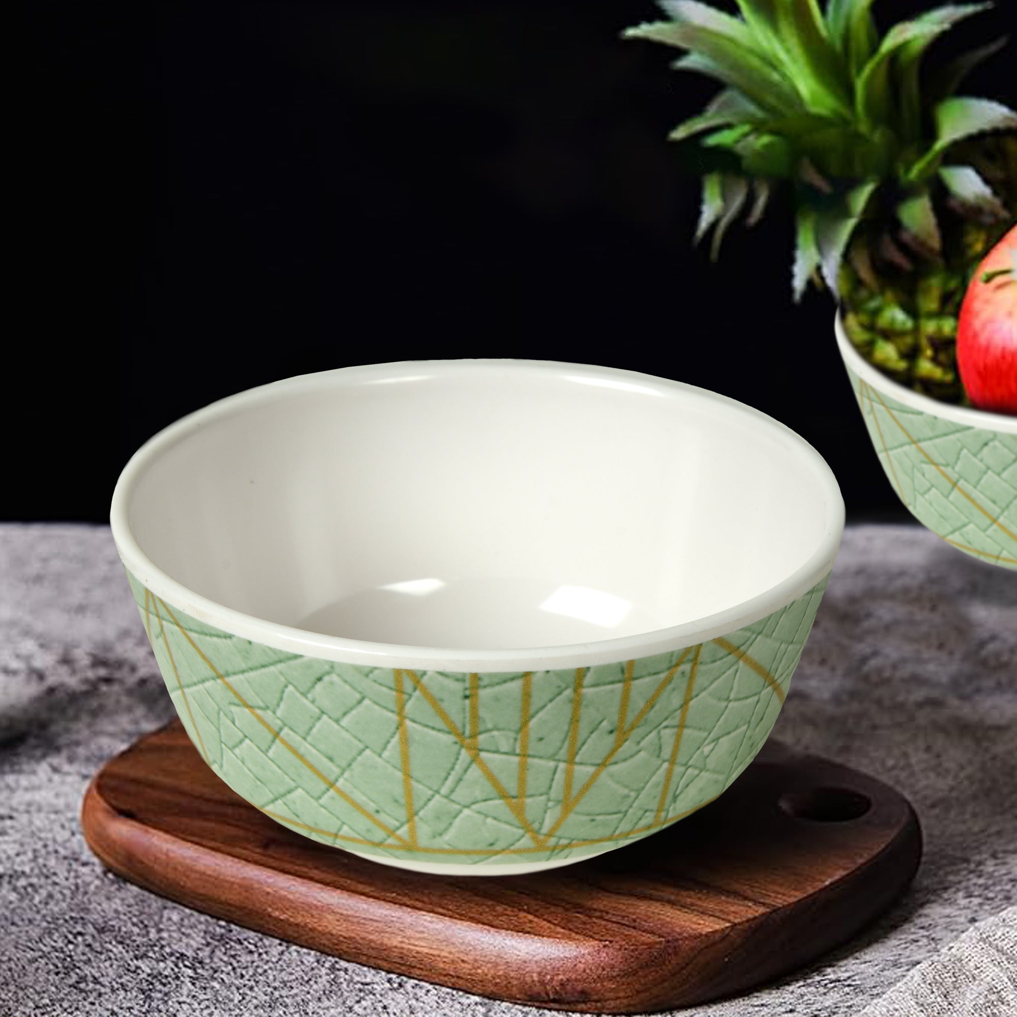 Stehlen Donna Glossy Dinnerware, Melamine, 6 PC - Green Crackle