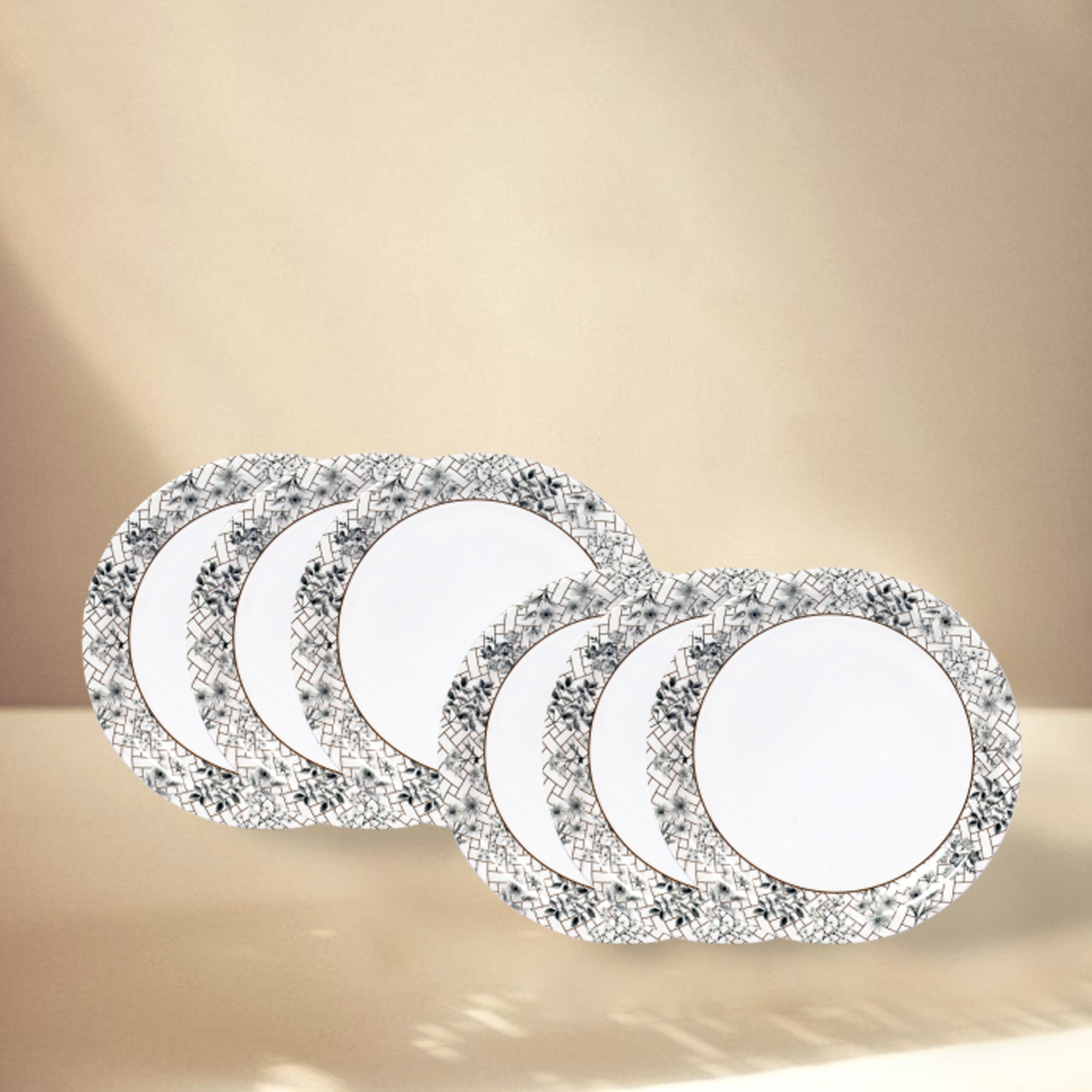 Stehlen Indian Round Dinnerware, Pure melamine, 6 Pcs Kitchen Set for home- Olive Leaf