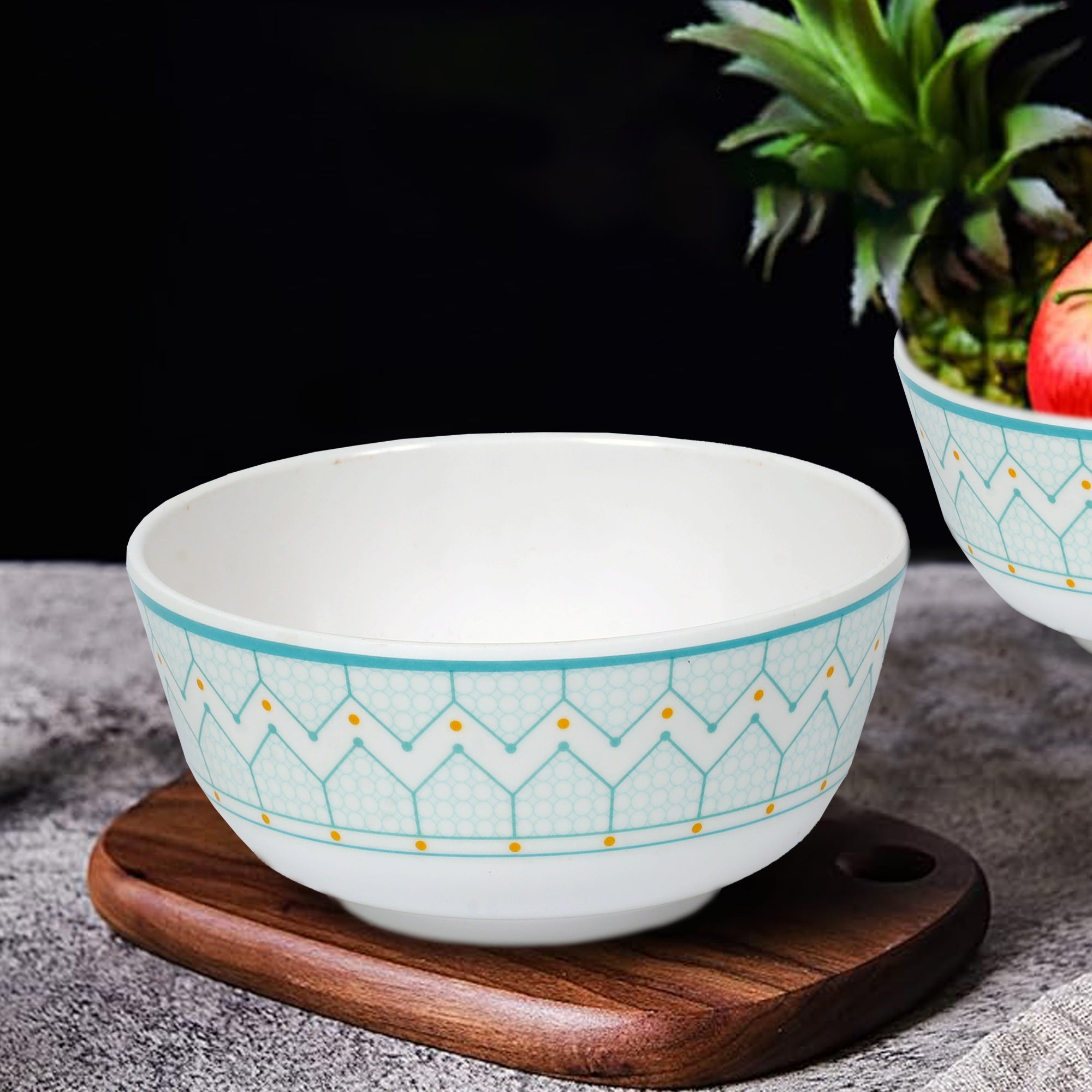 Stehlen Indian Round Dinnerware, Pure melamine, 6 Pcs Kitchen Set for home- Aqua