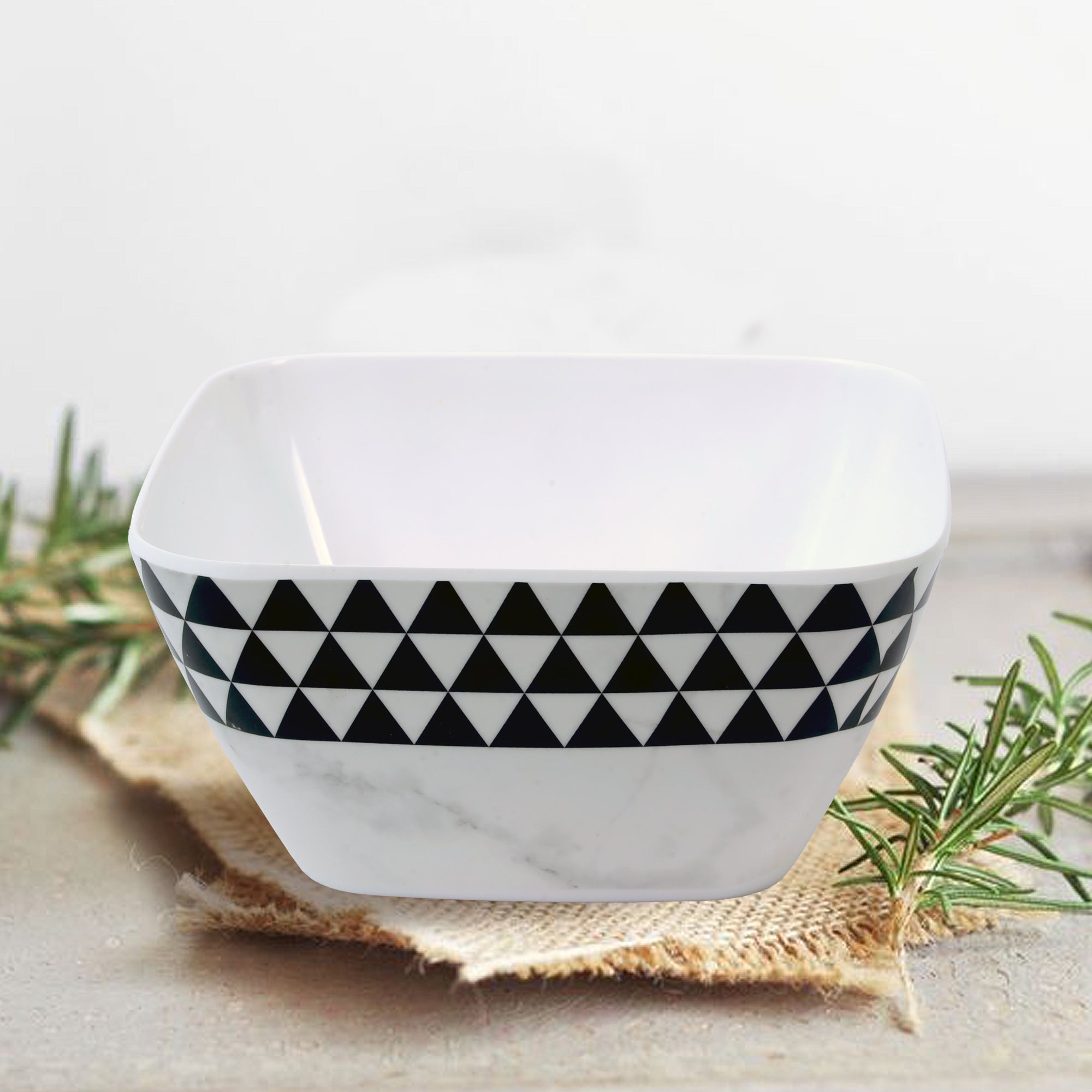 Stehlen 100% Pure melamine Square Maggie Bowl  - Trio Black