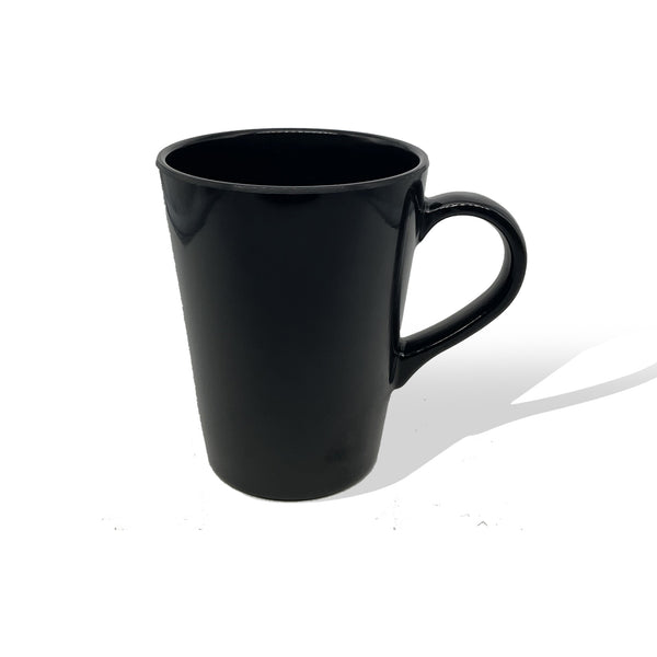 Stehlen 100% Pure melamine Tall Coffee Mugs Dishwasher safe, FDA Approved, Heat resistant upto 140 degrees, Elegant, Durable, and Versatile for Every Occasion -Black