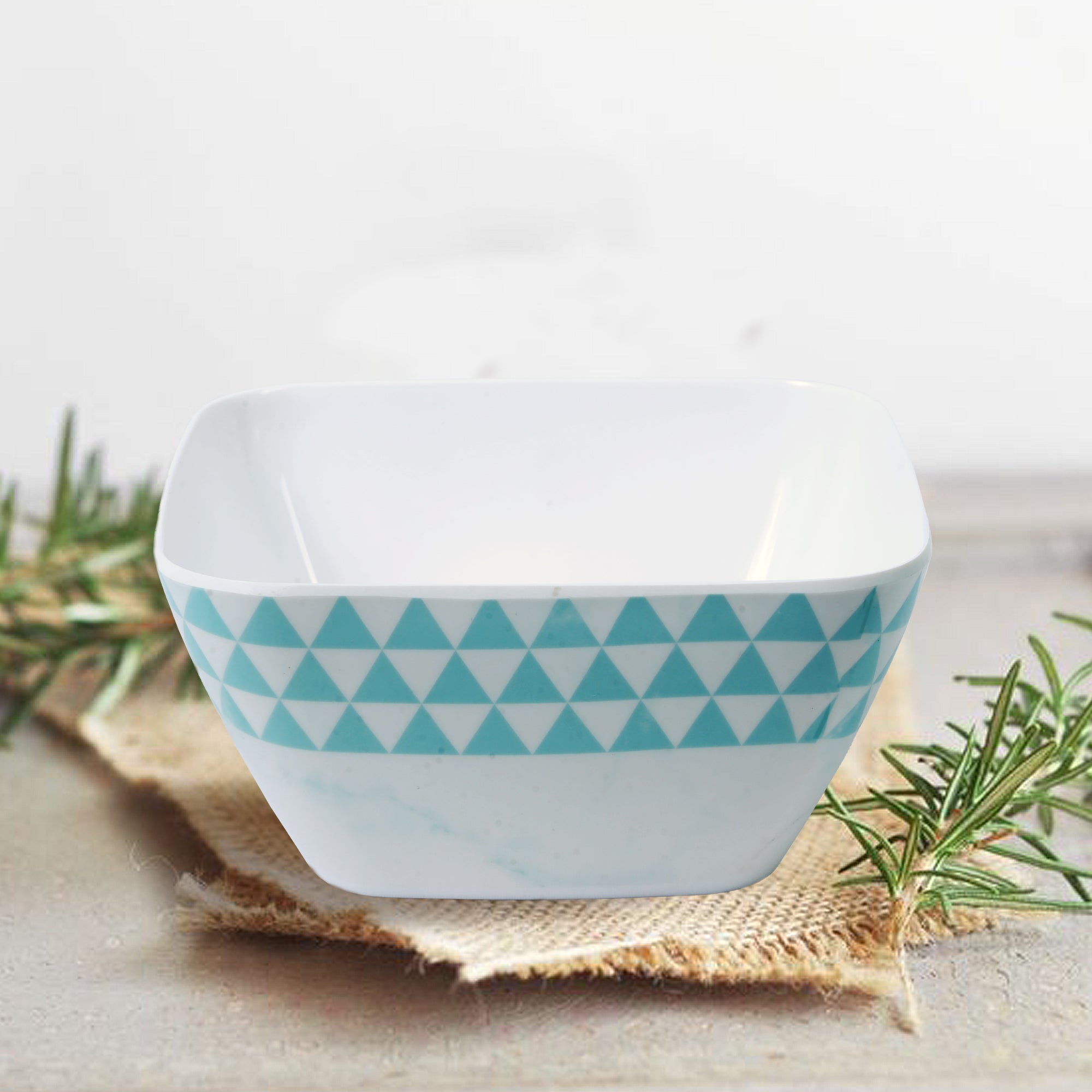 Stehlen 100% Pure melamine Square Maggie Bowl  - Trio Aqua