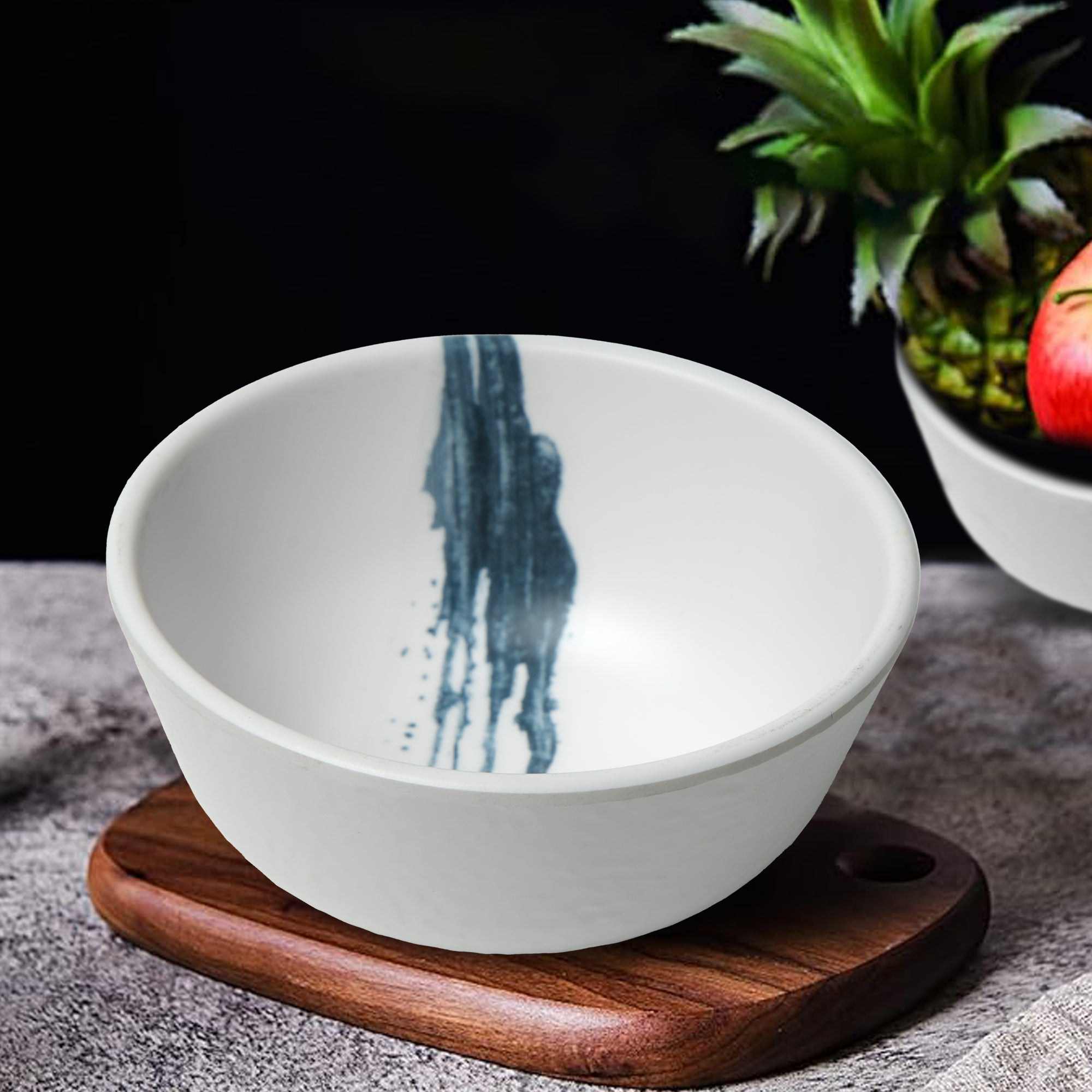 Stehlen Donna Hammered Dinnerware, Pure melamine,  Kitchen Set for home- Blue Stripe