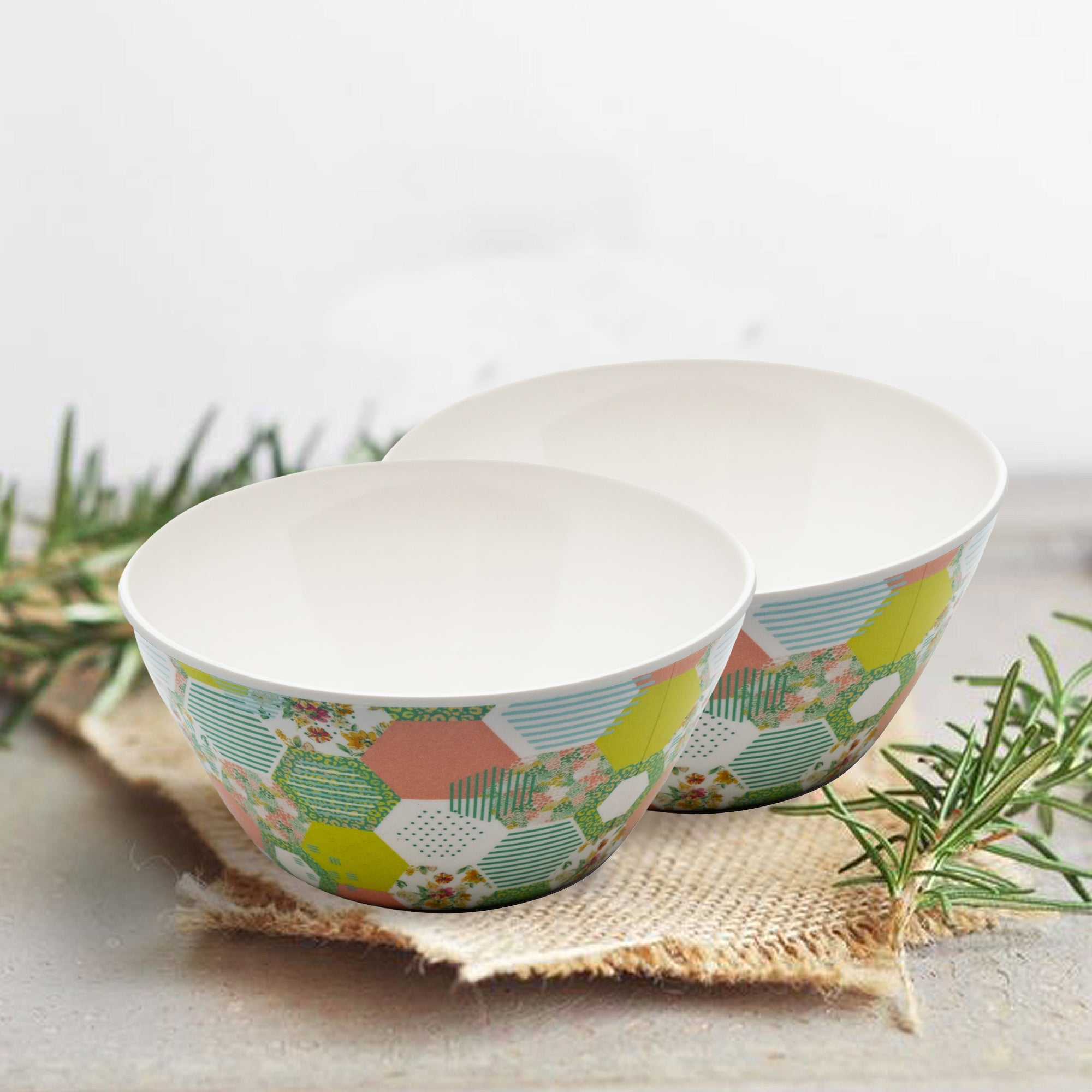 Stehlen 100% Pure melamine Round Maggie Bowl  -Green Bee