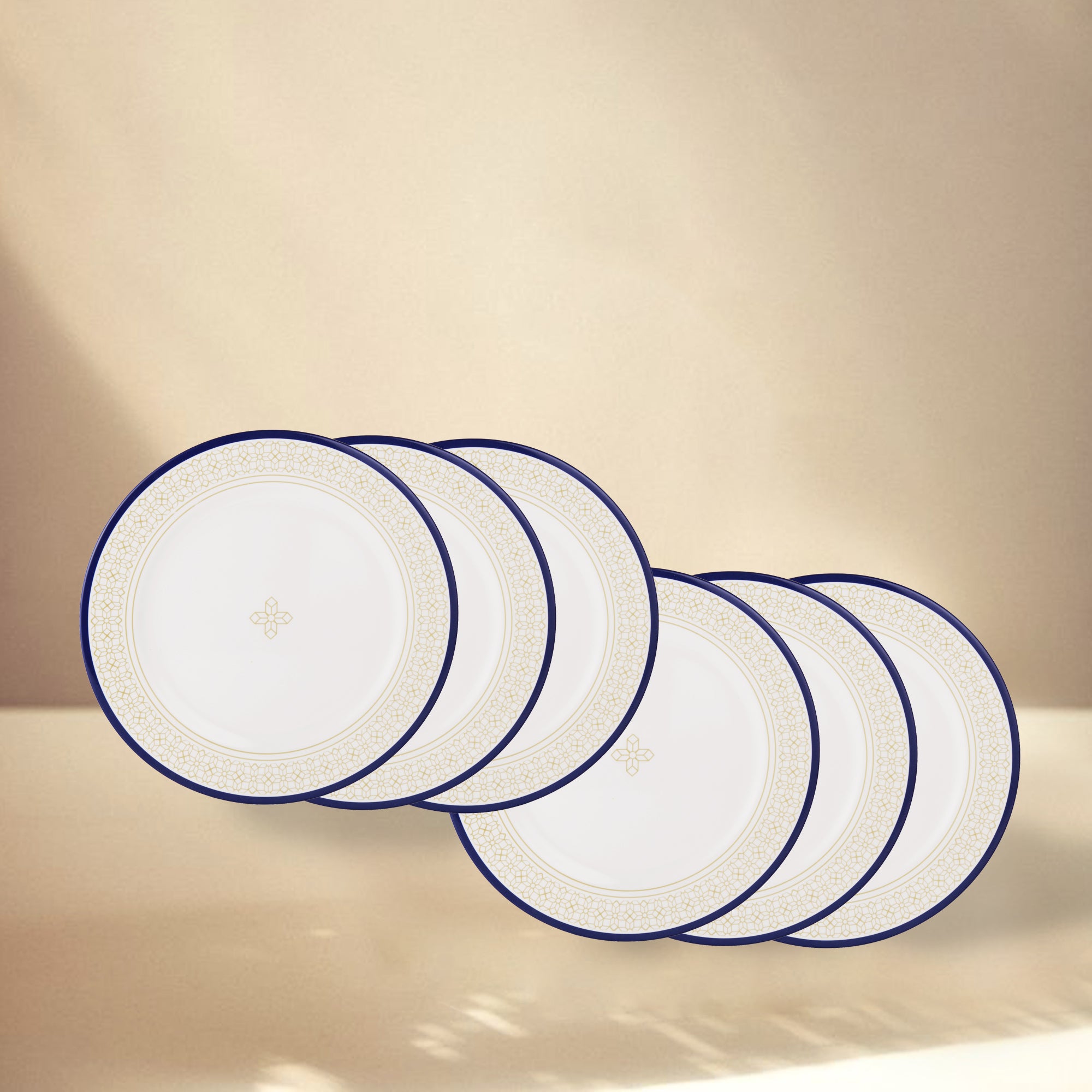 Stehlen Dinnerware, Pure melamine, Vintage, 6 Piece Dinner Plate,  Kitchen Set for home- Cubic Yellow