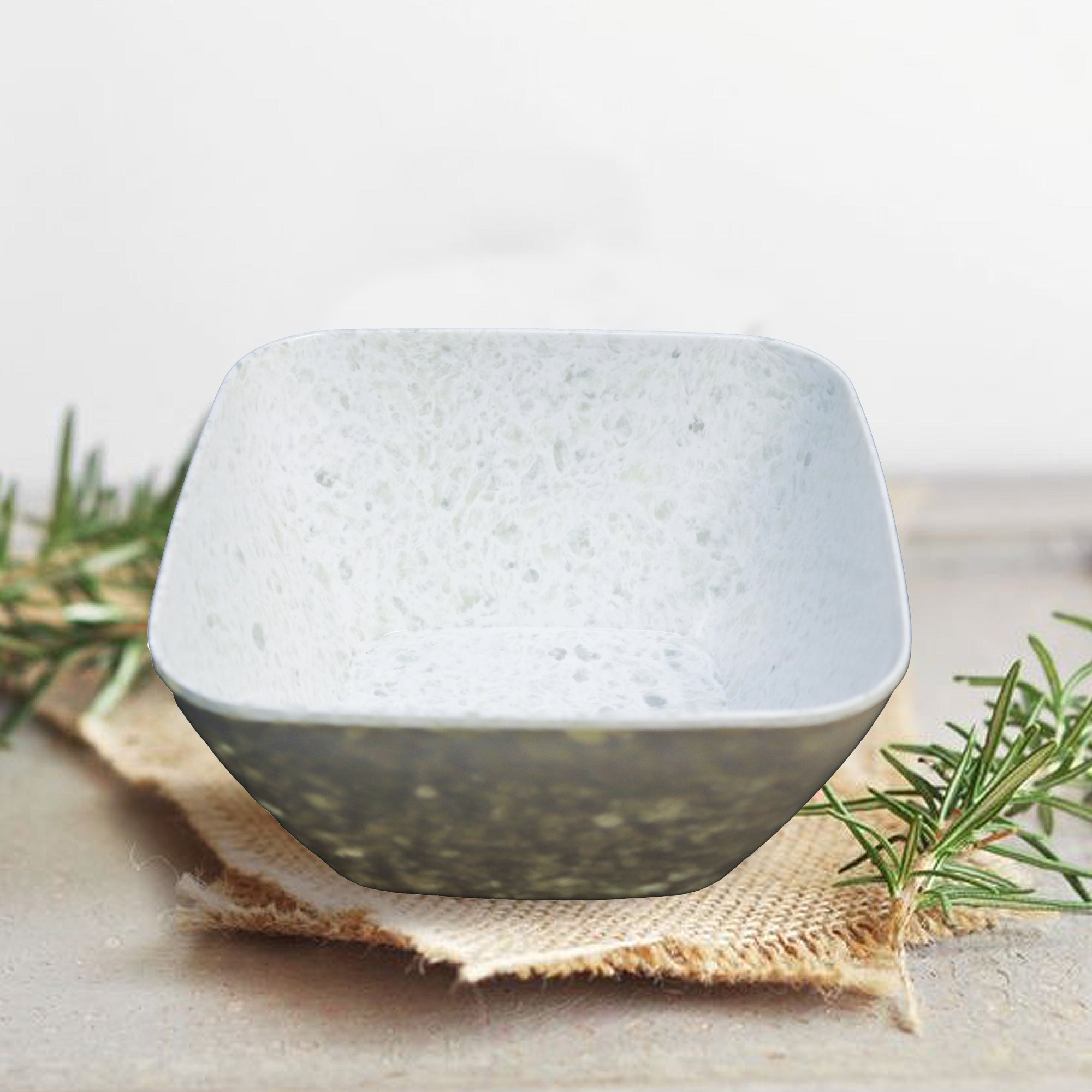 Stehlen 100% Pure melamine Square Maggie Bowl - Pearl White