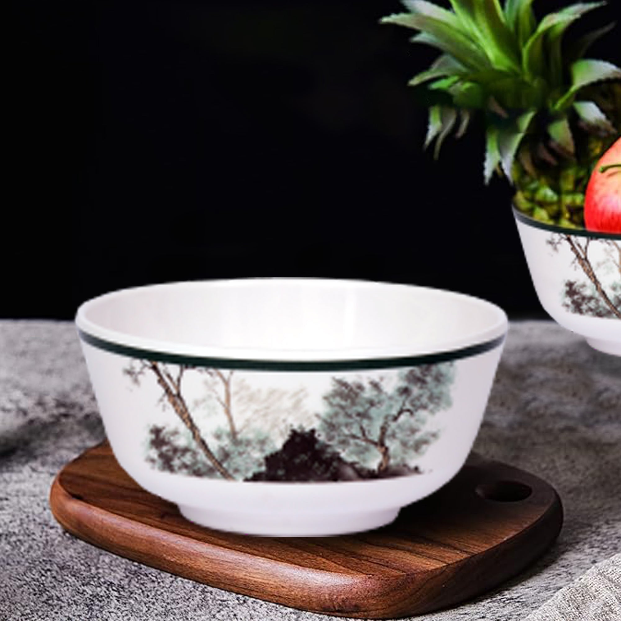 Stehlen Indian Round Dinnerware, Pure melamine, 6 Pcs Kitchen Set for home- Oak