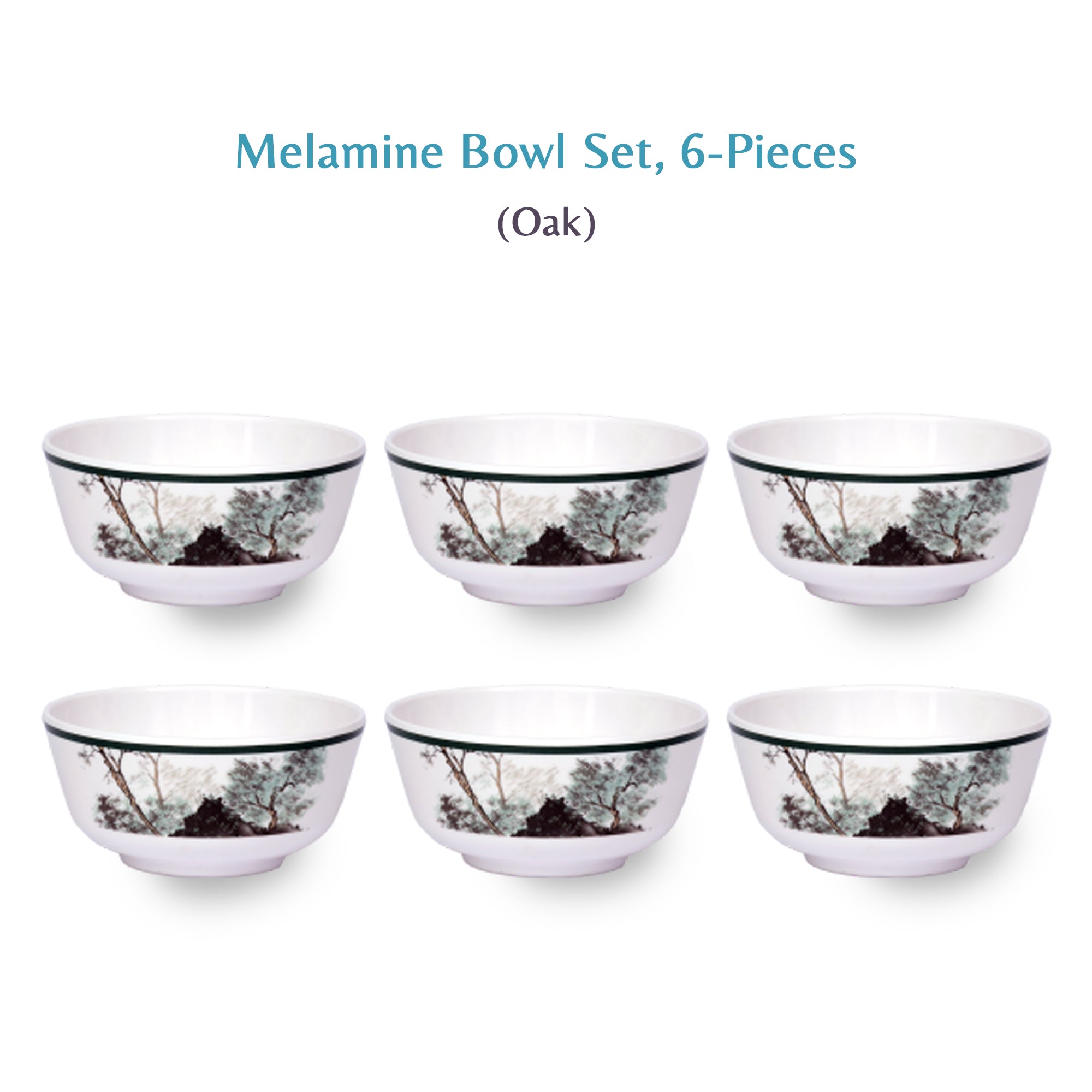 Stehlen Indian Round Dinnerware, Pure melamine, 6 Pcs Kitchen Set for home- Oak