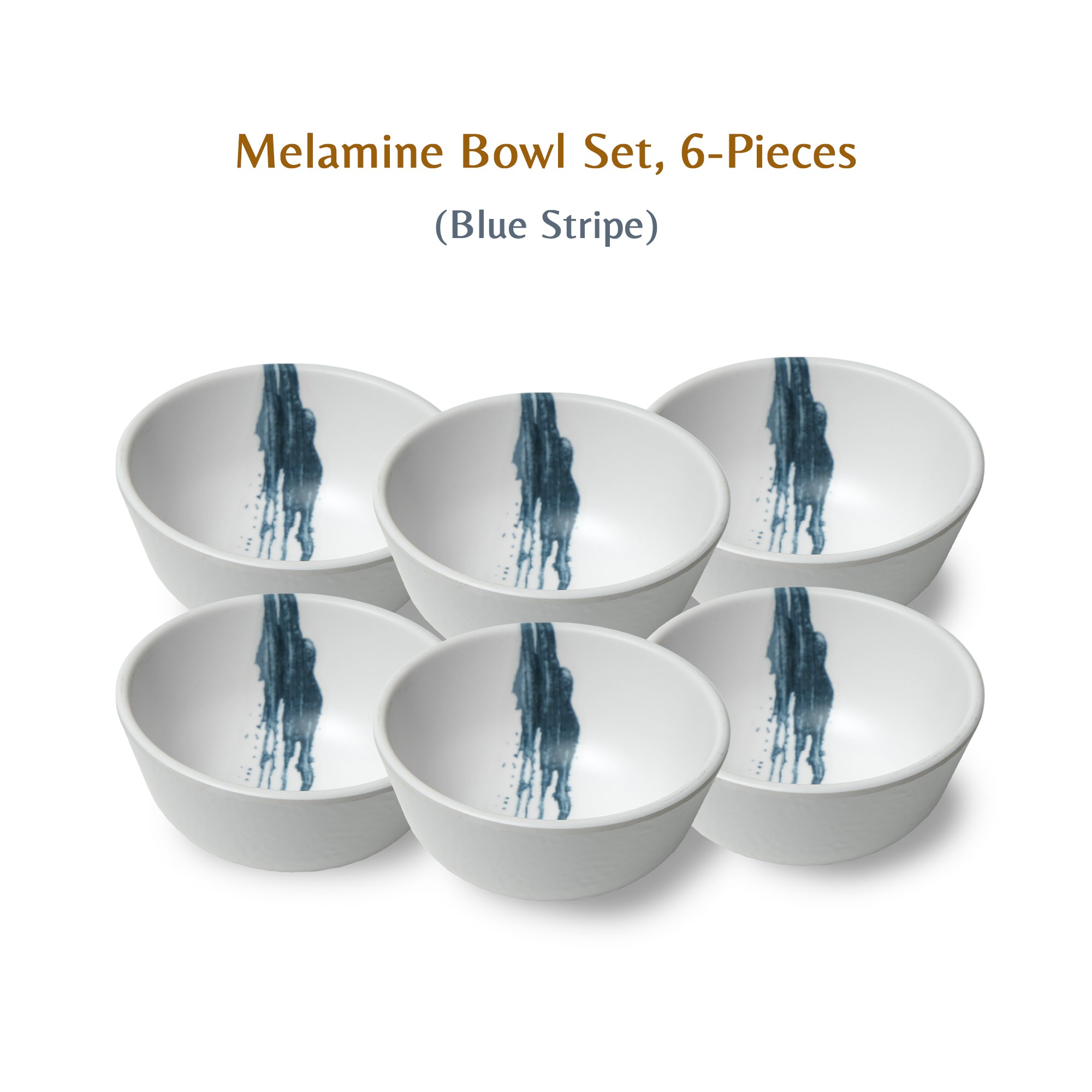 Stehlen Donna Hammered Dinnerware, Pure melamine,  Kitchen Set for home- Blue Stripe