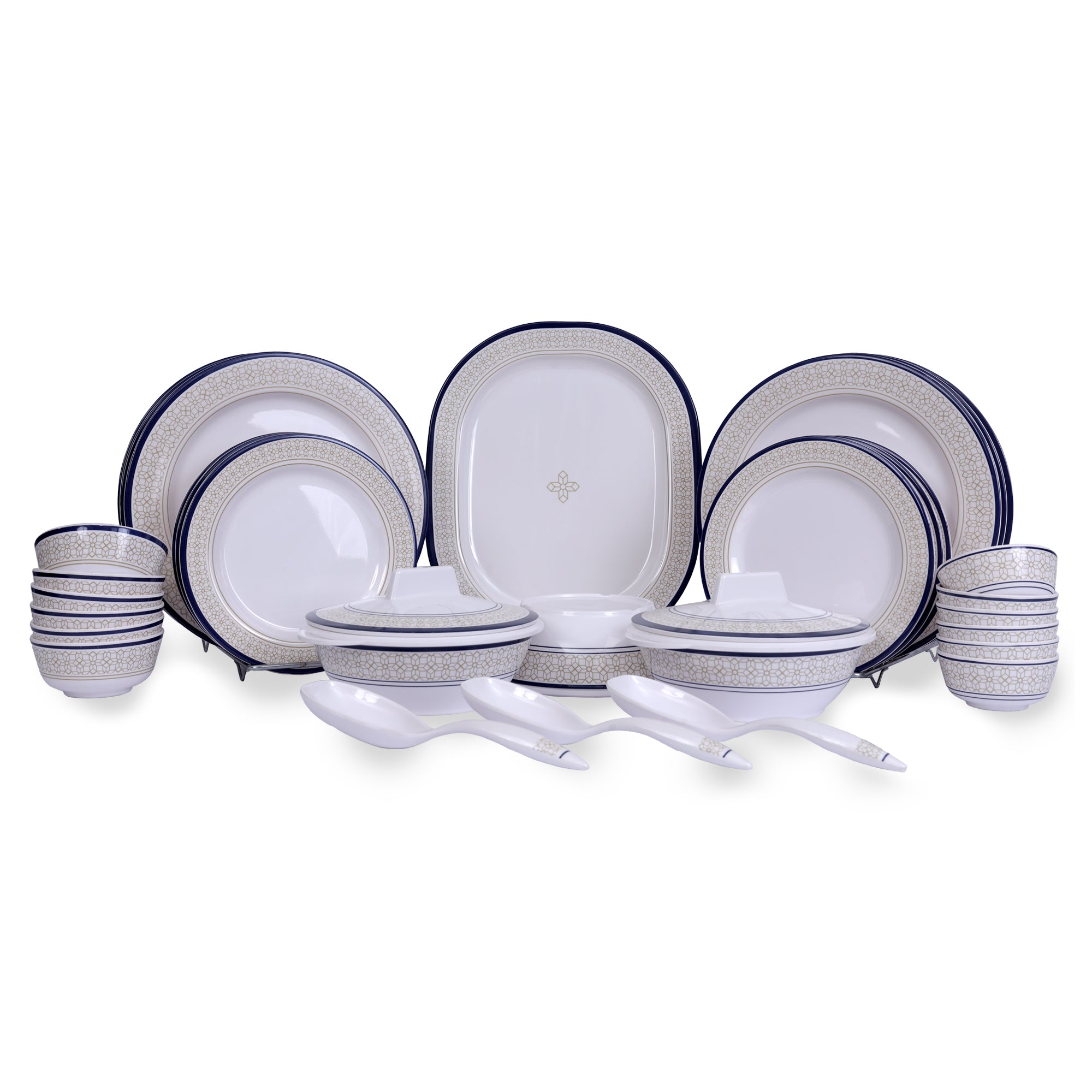 Stehlen Dinnerware, Pure melamine, Vintage, 33 Piece Kitchen Set for home- Cubic Yellow