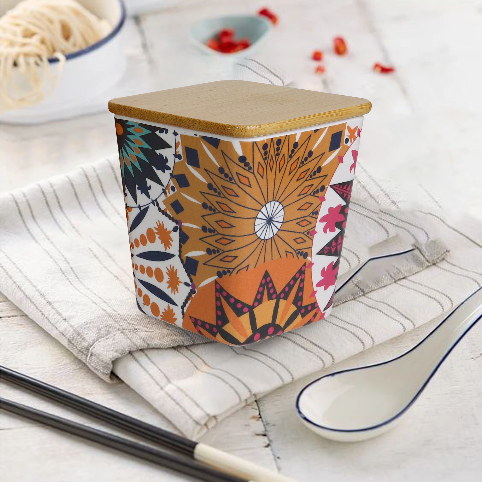 Stehlen 100% Pure melamine Wooden Jars- Moroccan