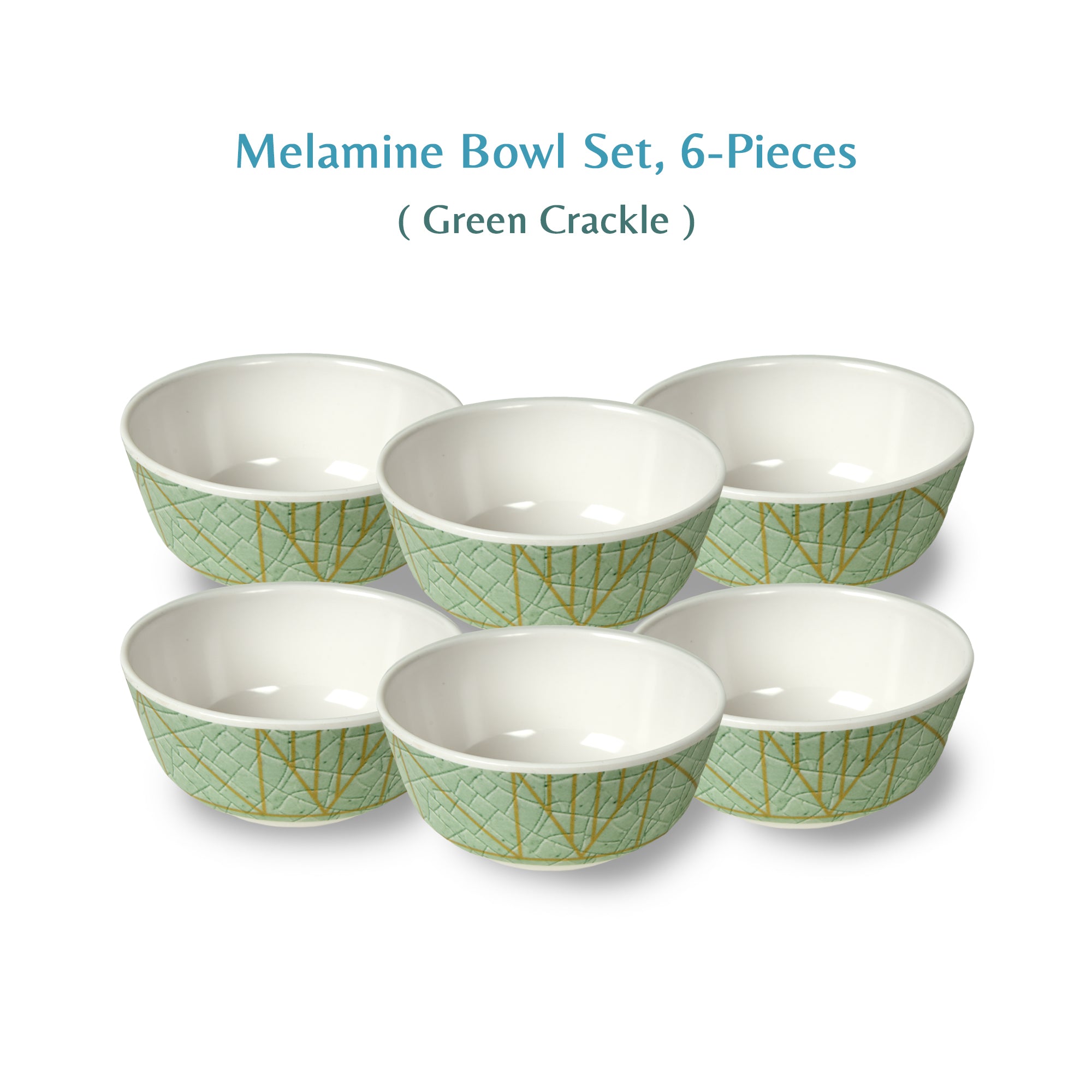 Stehlen Donna Glossy Dinnerware Melamine 6 PC Green Crackle