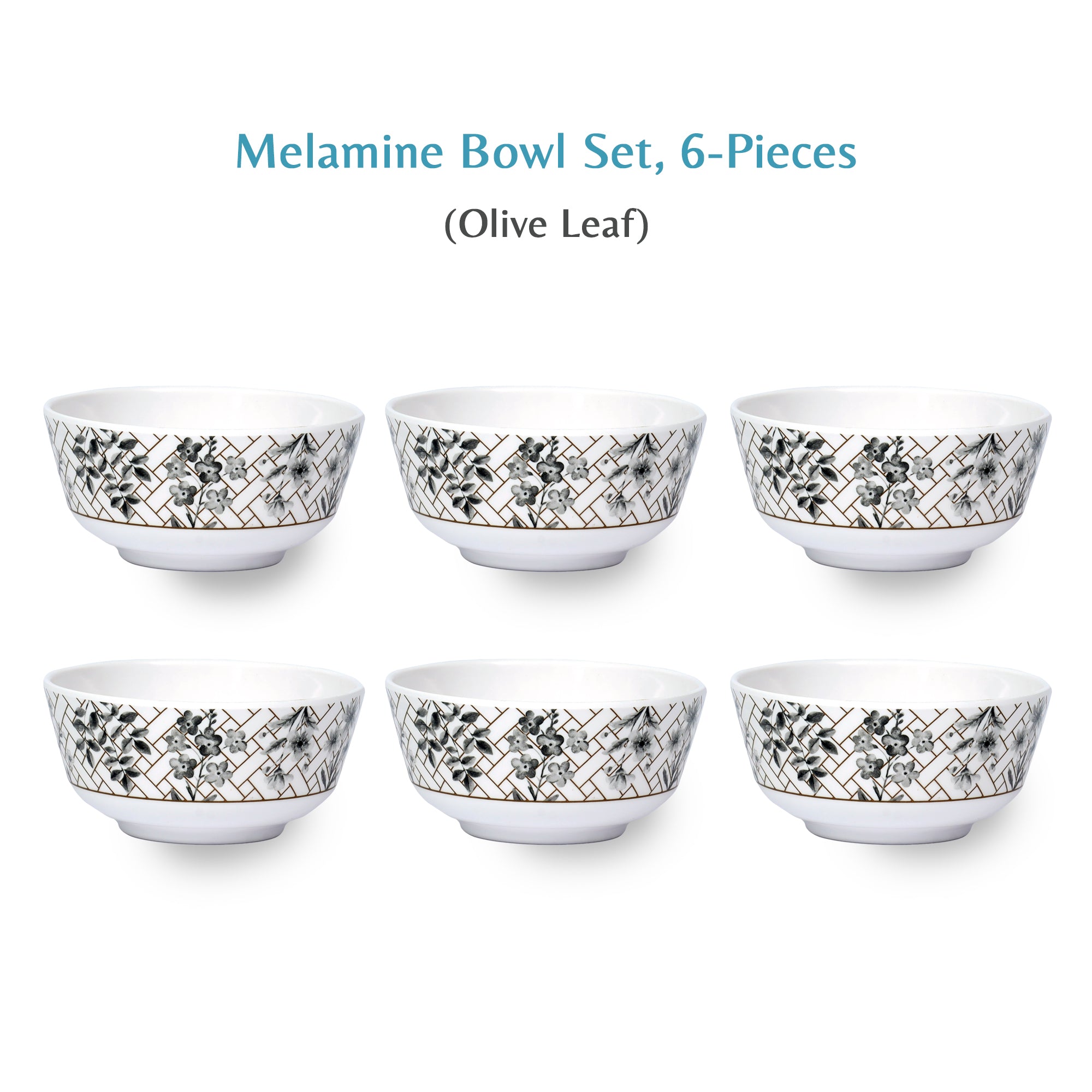 Stehlen Indian Round Dinnerware, Pure melamine, 6 Pcs Kitchen Set for home- Olive Leaf