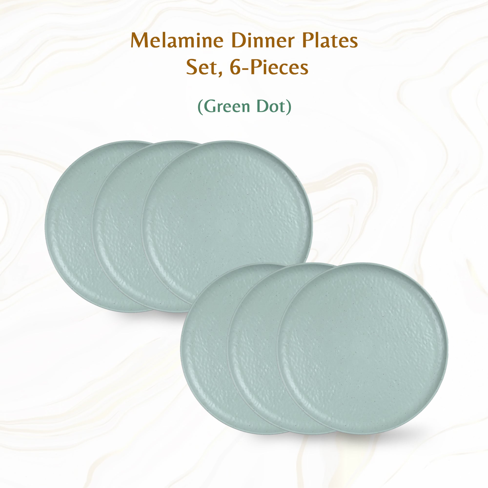 Stehlen Donna Hammered Dinnerware, Pure melamine,  Kitchen Set for home- Green dot