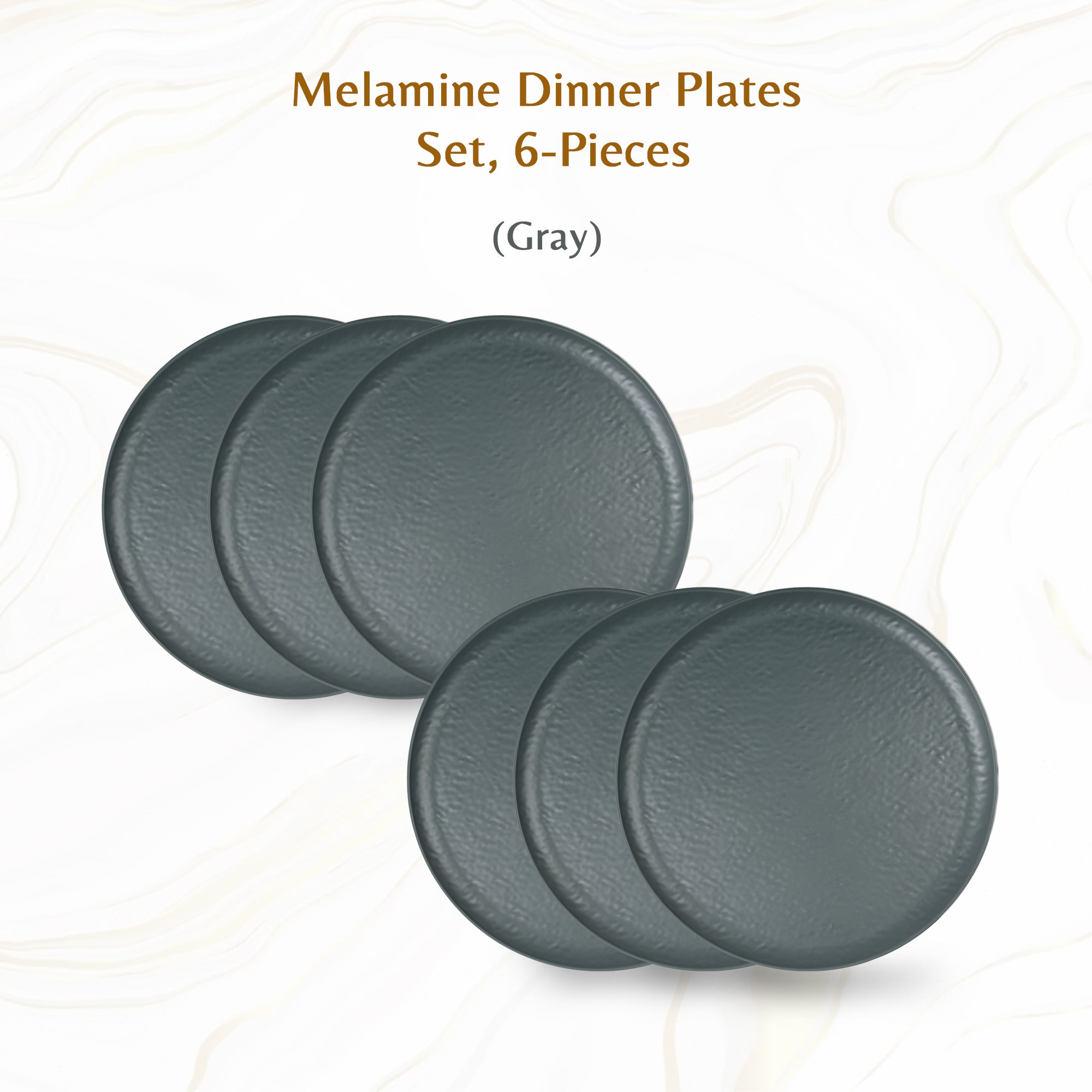Stehlen Donna Hammered Dinnerware, Pure melamine, Kitchen Set for home- Gray