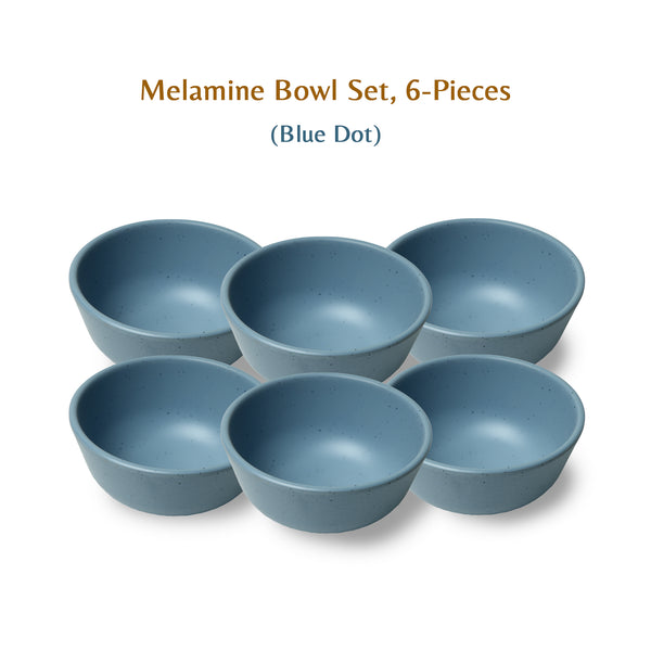 Stehlen Donna Hammered Dinnerware, Pure melamine, 6 Piece Vegetable Bowl, Melamine dinner set, Kitchen Set for home- Blue Dot