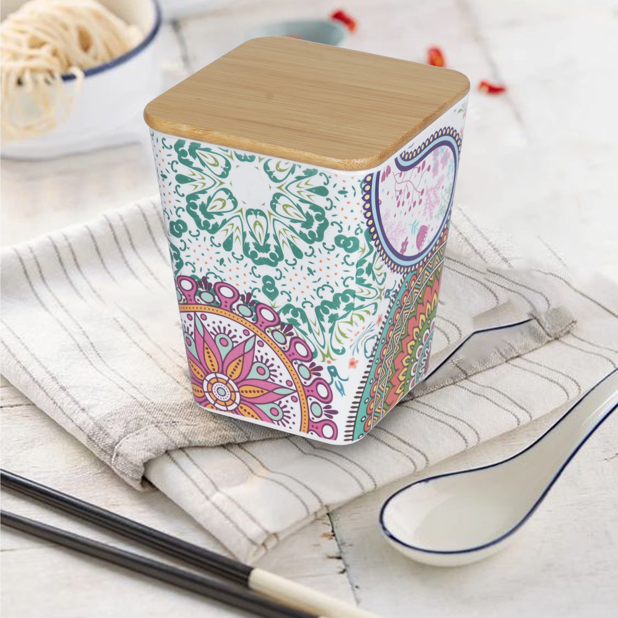 Stehlen 100% Pure melamine Wooden Jars- Ikkat