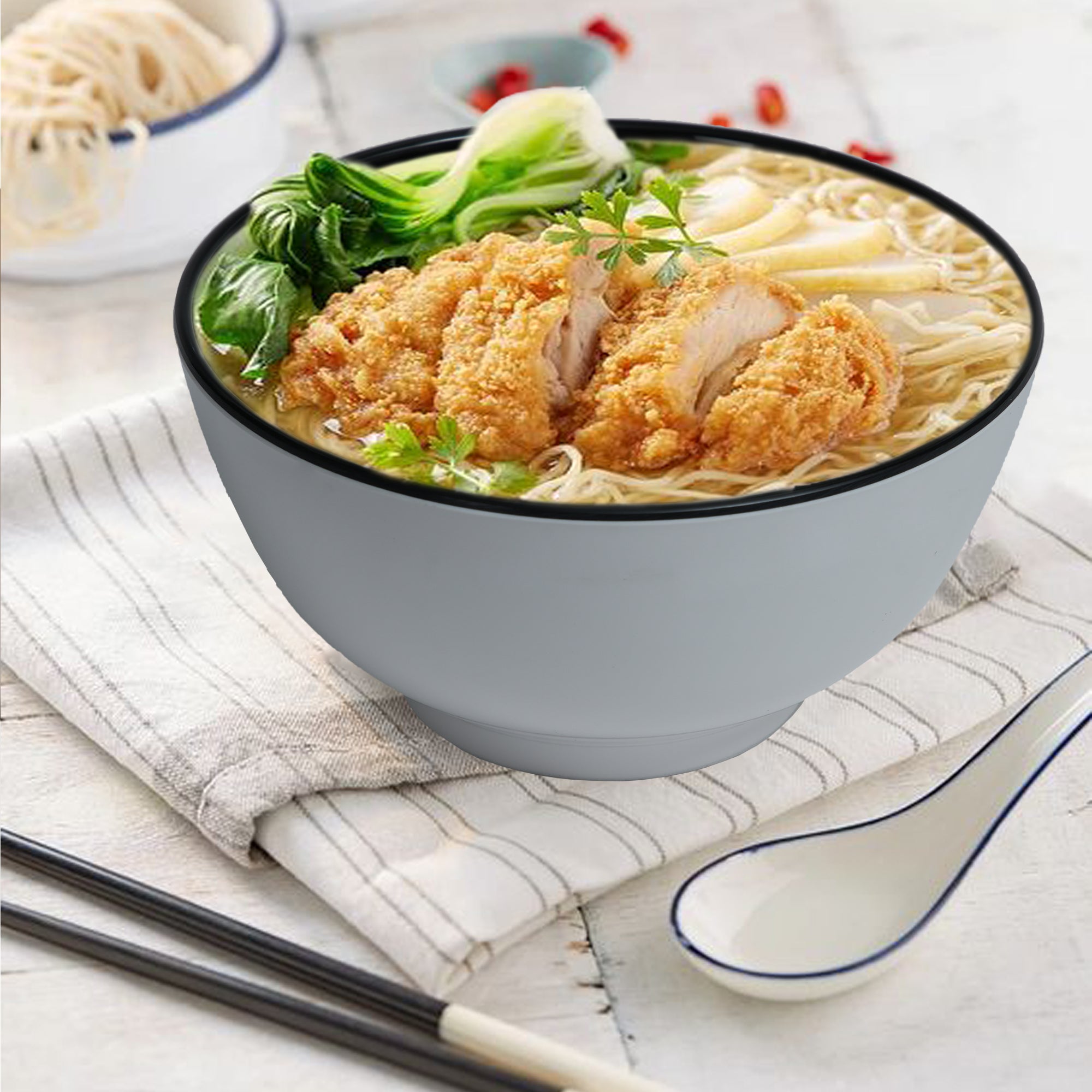 Stehlen 100% Pure melamine Magic Bowl,800ml- White Black