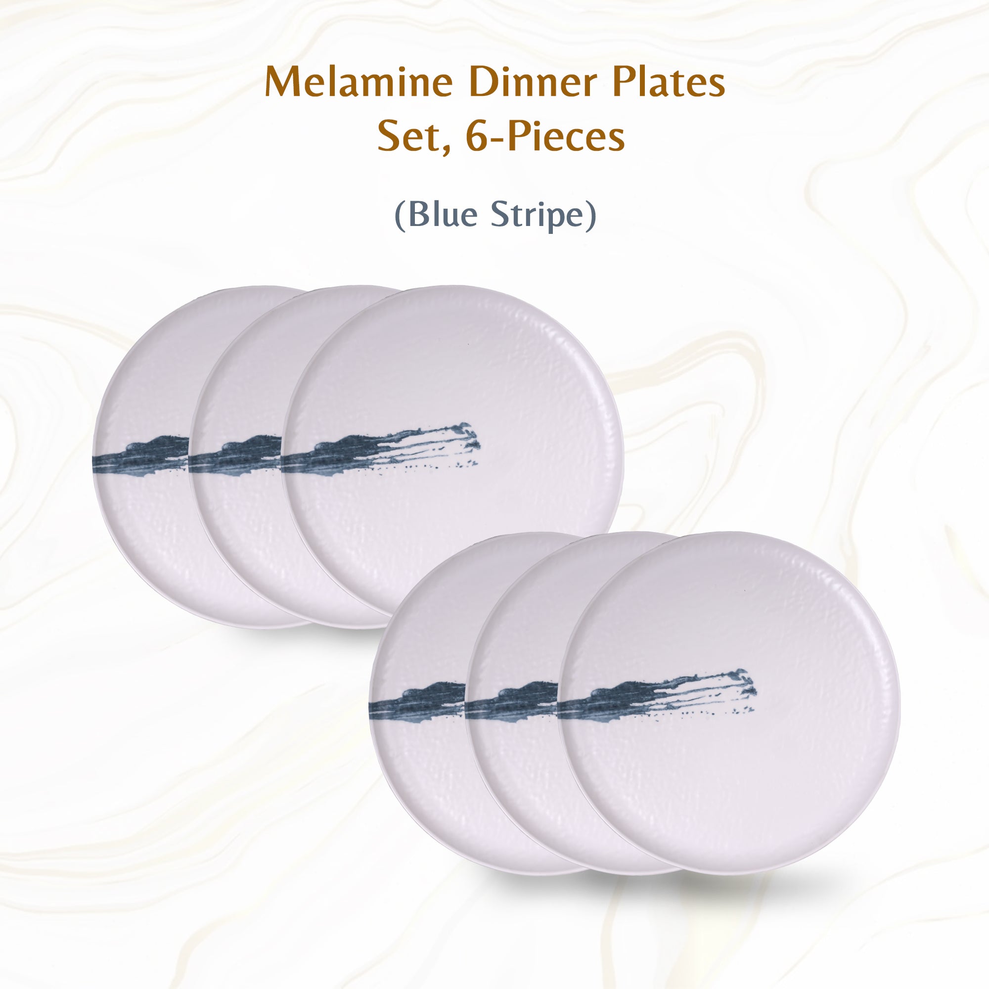Stehlen Donna Hammered Dinnerware, Pure melamine, Kitchen Set for home- Blue Stripe