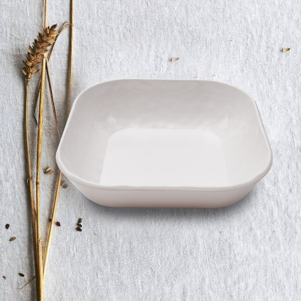 Stehlen 100% Pure melamine Swizz Bowl, dishwasher safe, fda approved, Heat resistant upto 140 degrees, Elegant, Durable, and Versatile for Every Occasion -White
